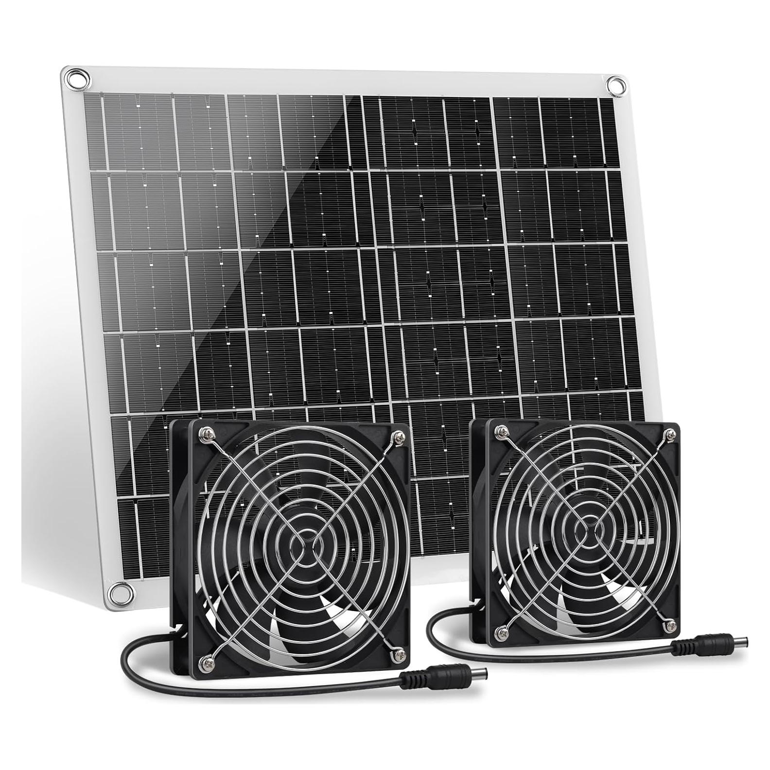 Ventilador Solar ZINIKIF 15W Doble IP67 para Invernaderos