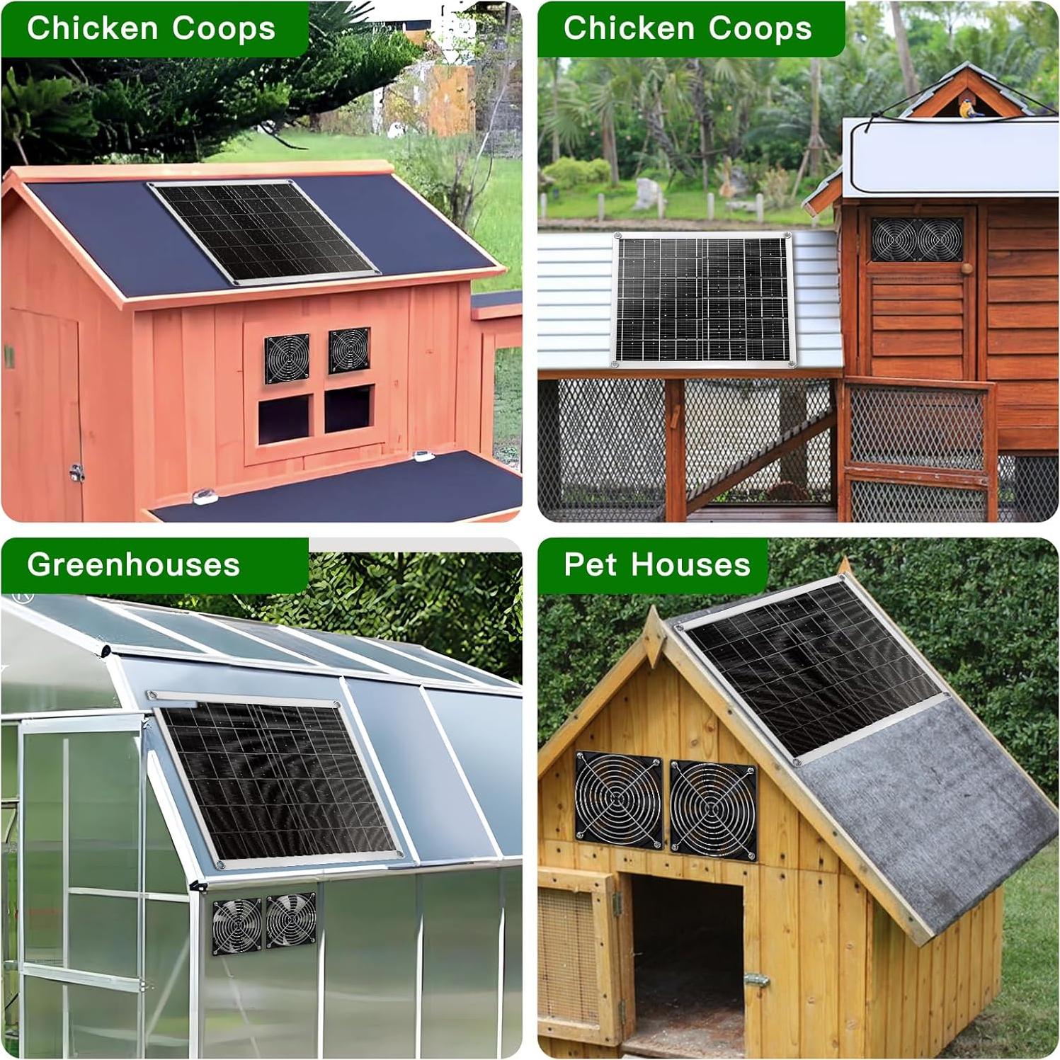 Ventilador Solar ZINIKIF 15W Doble IP67 para Invernaderos