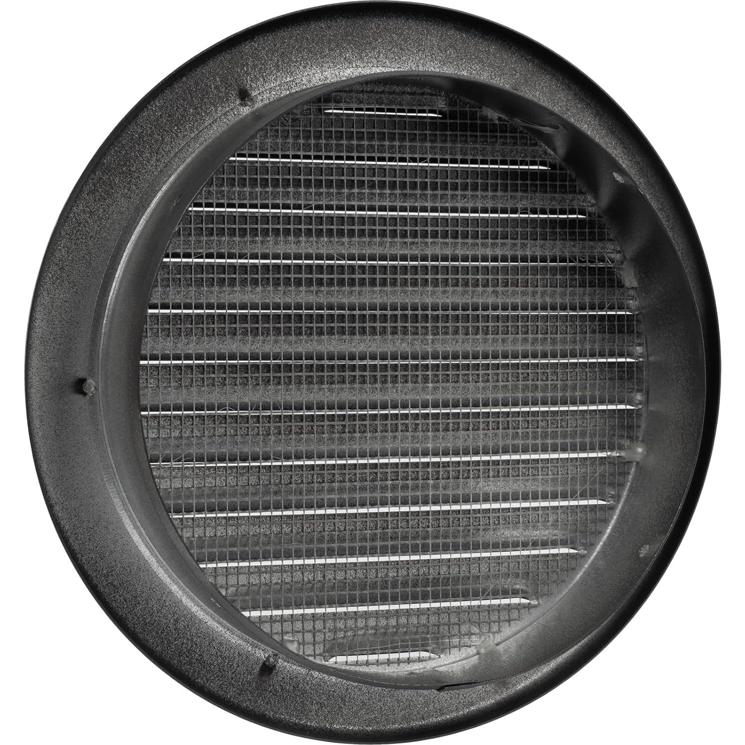 Rejilla de Ventilación Circular 15.24 cm Vent Systems Negra