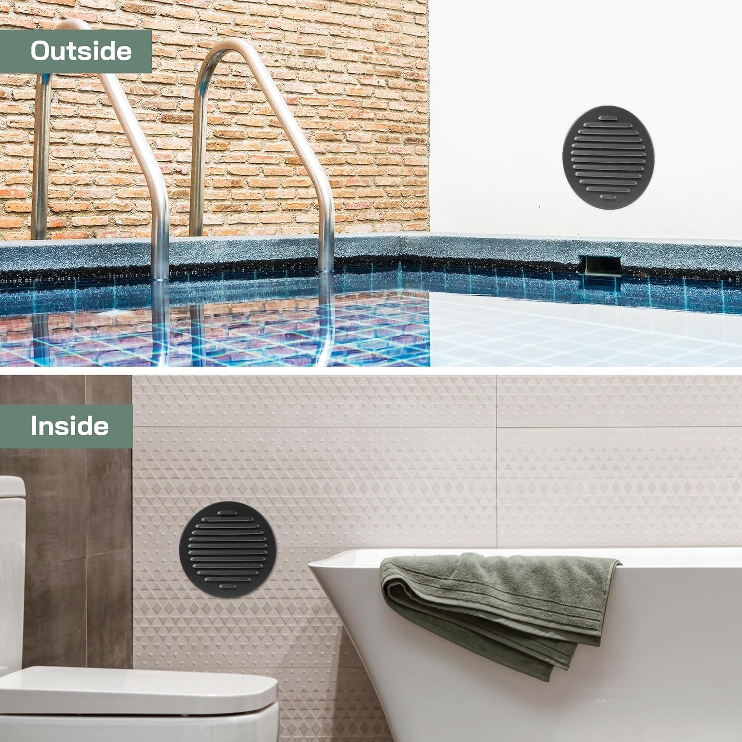 Rejilla de Ventilación Circular 15.24 cm Vent Systems Negra