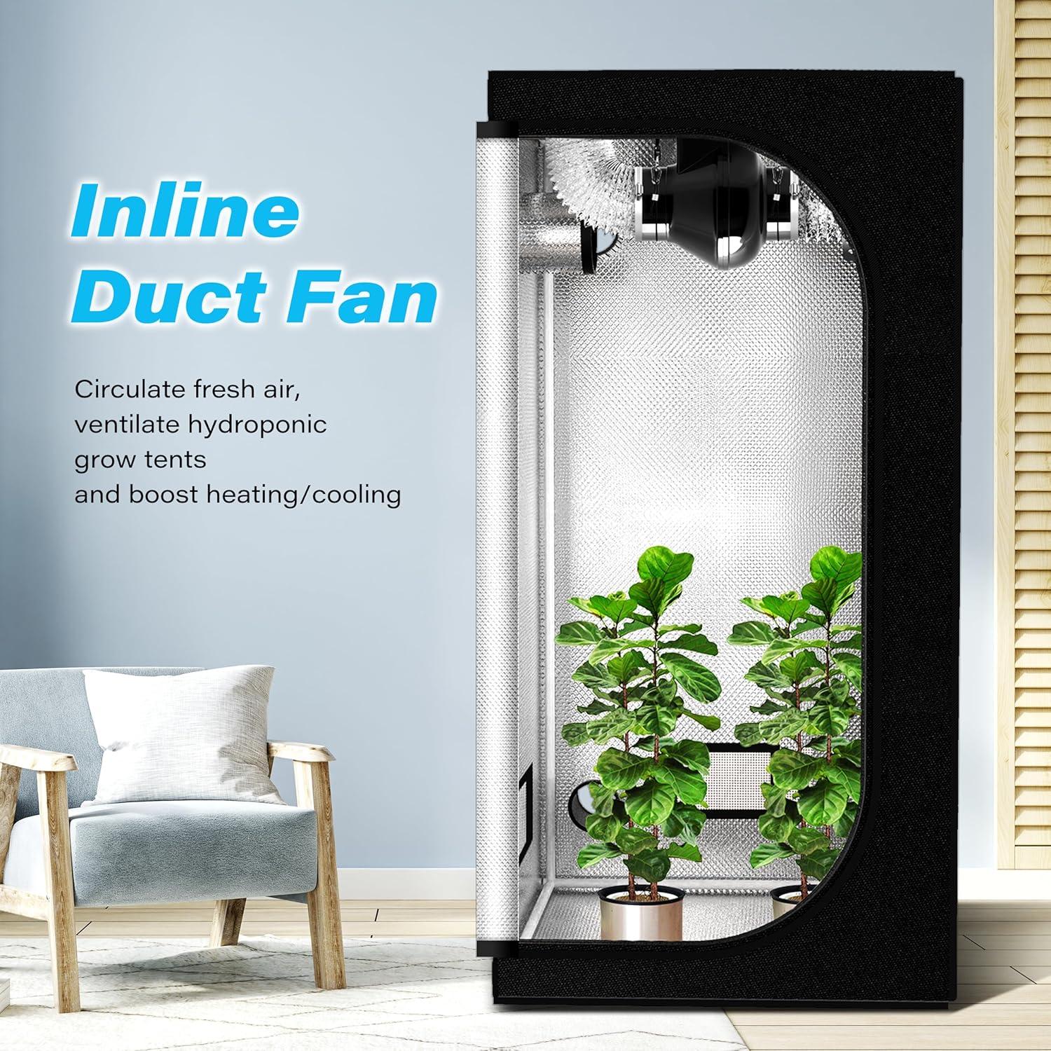 Ventilador de Conducto Inline HealSmart 10.16 cm 195 CFM Silencioso