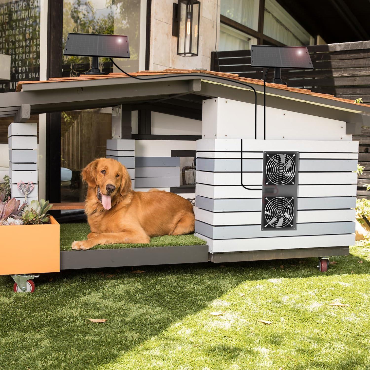 Ventilador Solar Doble AntPay 20W IPX7 para Invernadero