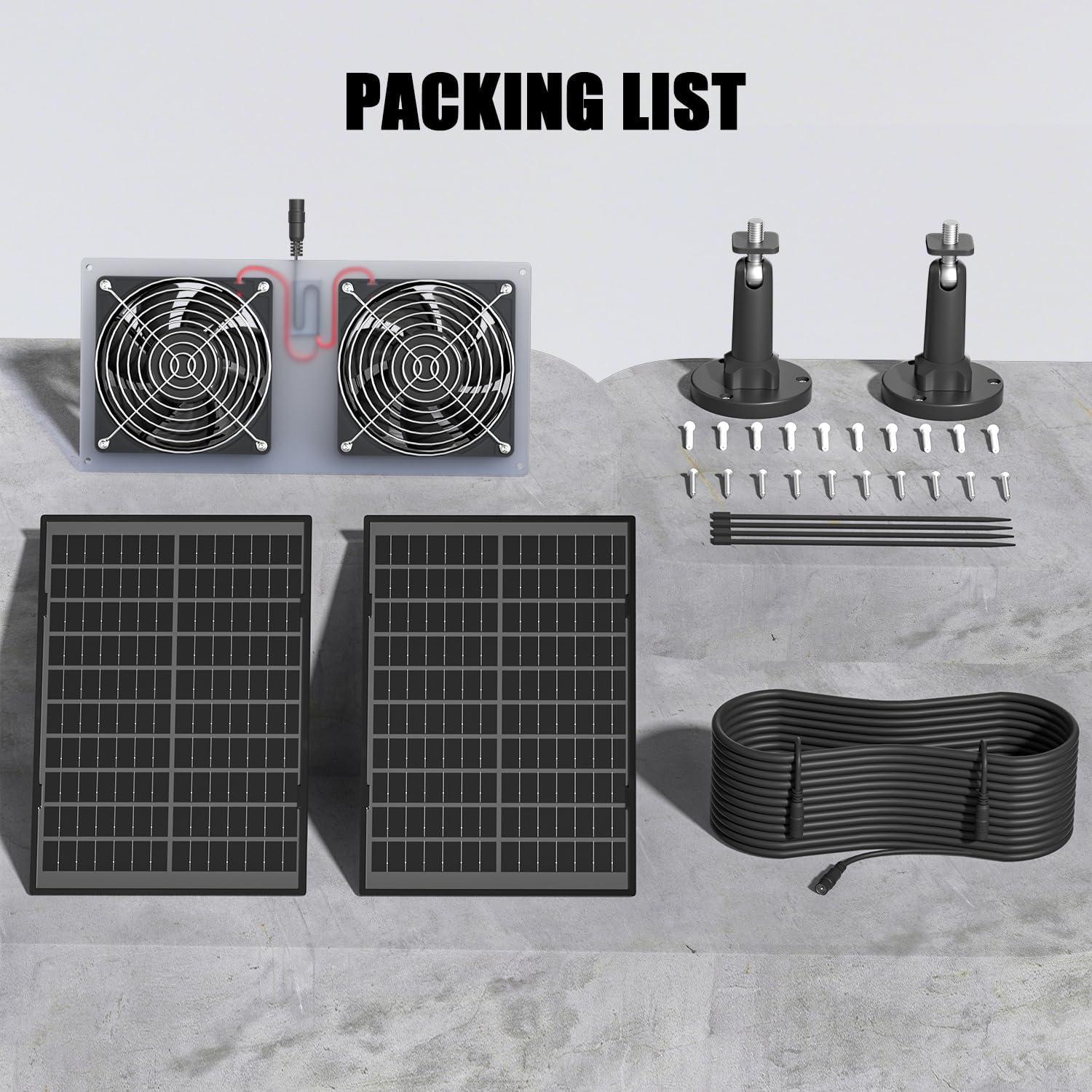 Ventilador Solar Doble AntPay 20W IPX7 para Invernadero