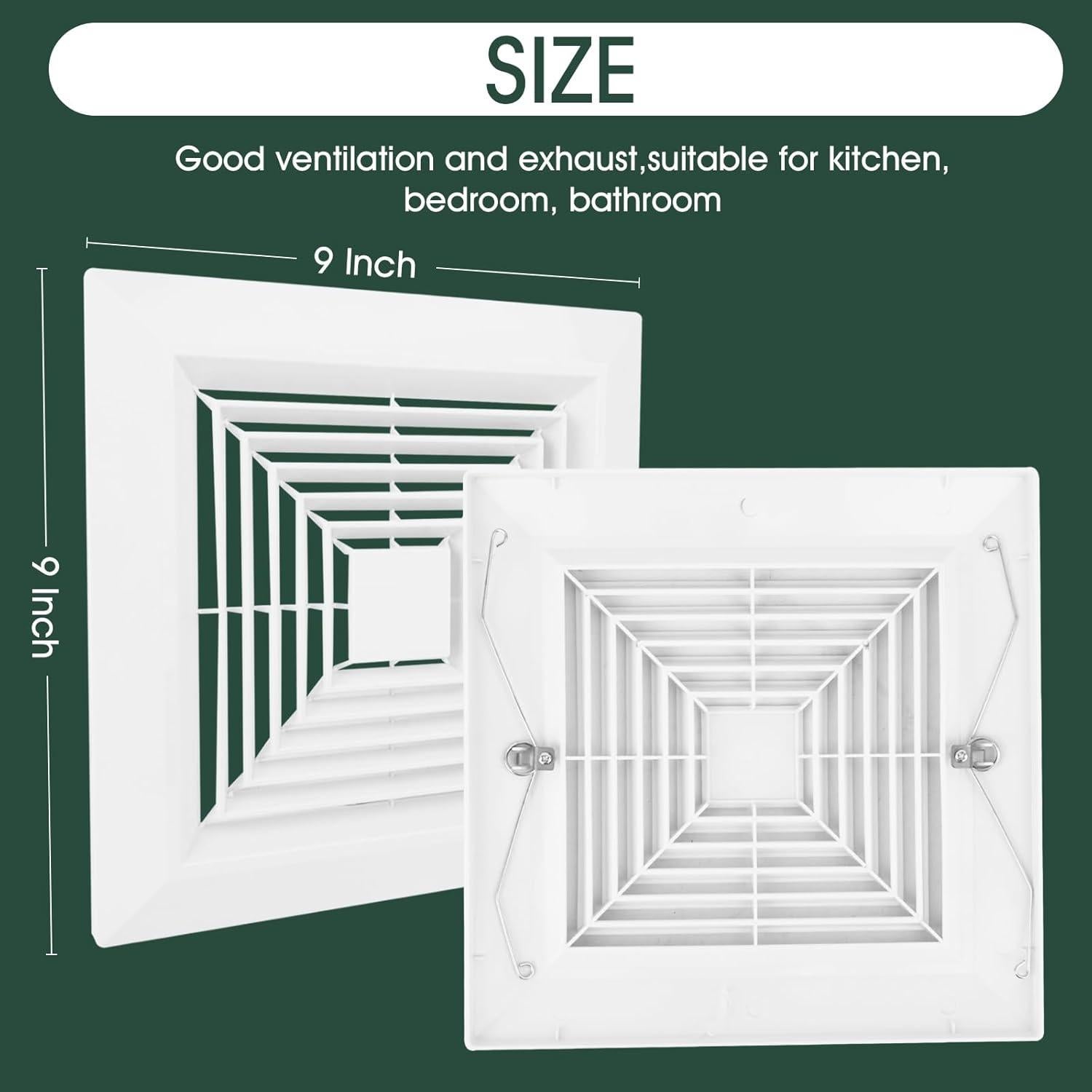 Cubierta de Ventilador de Extractor TIHCXNY 9x9 cm 3 Piezas