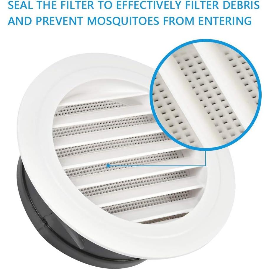 Rejilla de Ventilación Redonda FOCCTS 20.32 cm ABS Blanca