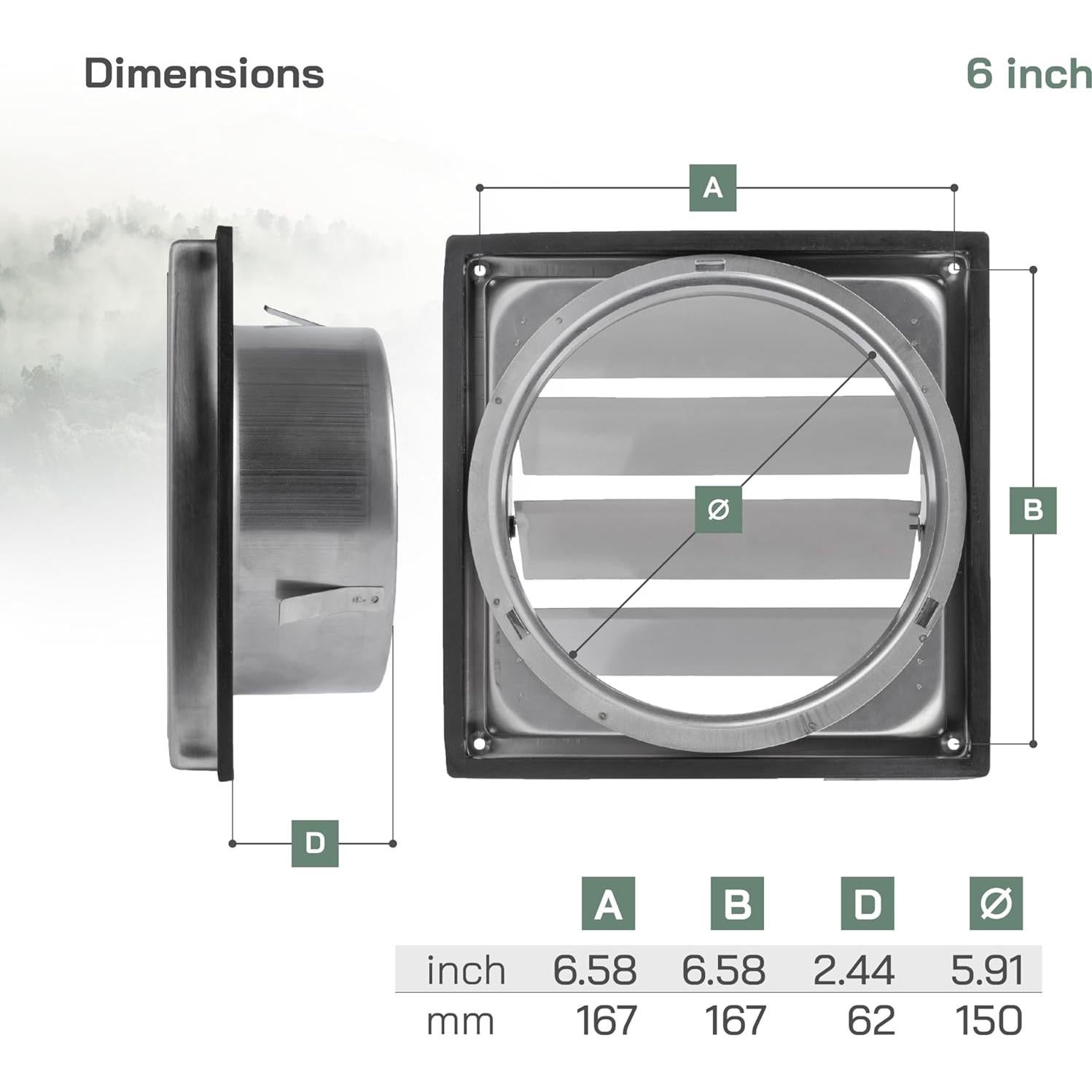 Cubierta de Ventilación de Escape de Aire Vent Systems 15 cm