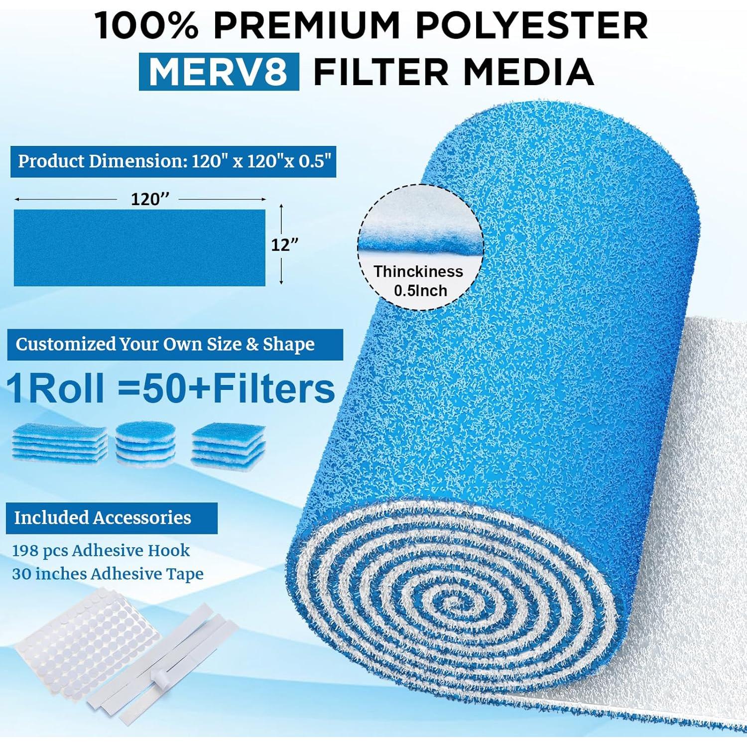 Filtros de Ventilación de Aire Lisol F1 12x120" MERV 8