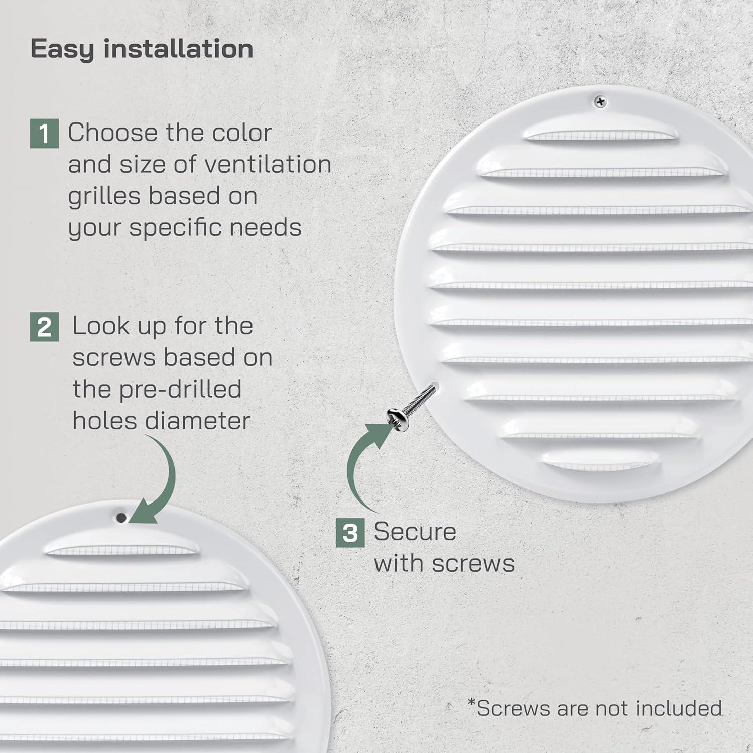 Cubierta de Ventilación Redonda 5" Blanca Vent Systems - Paquete de 5
