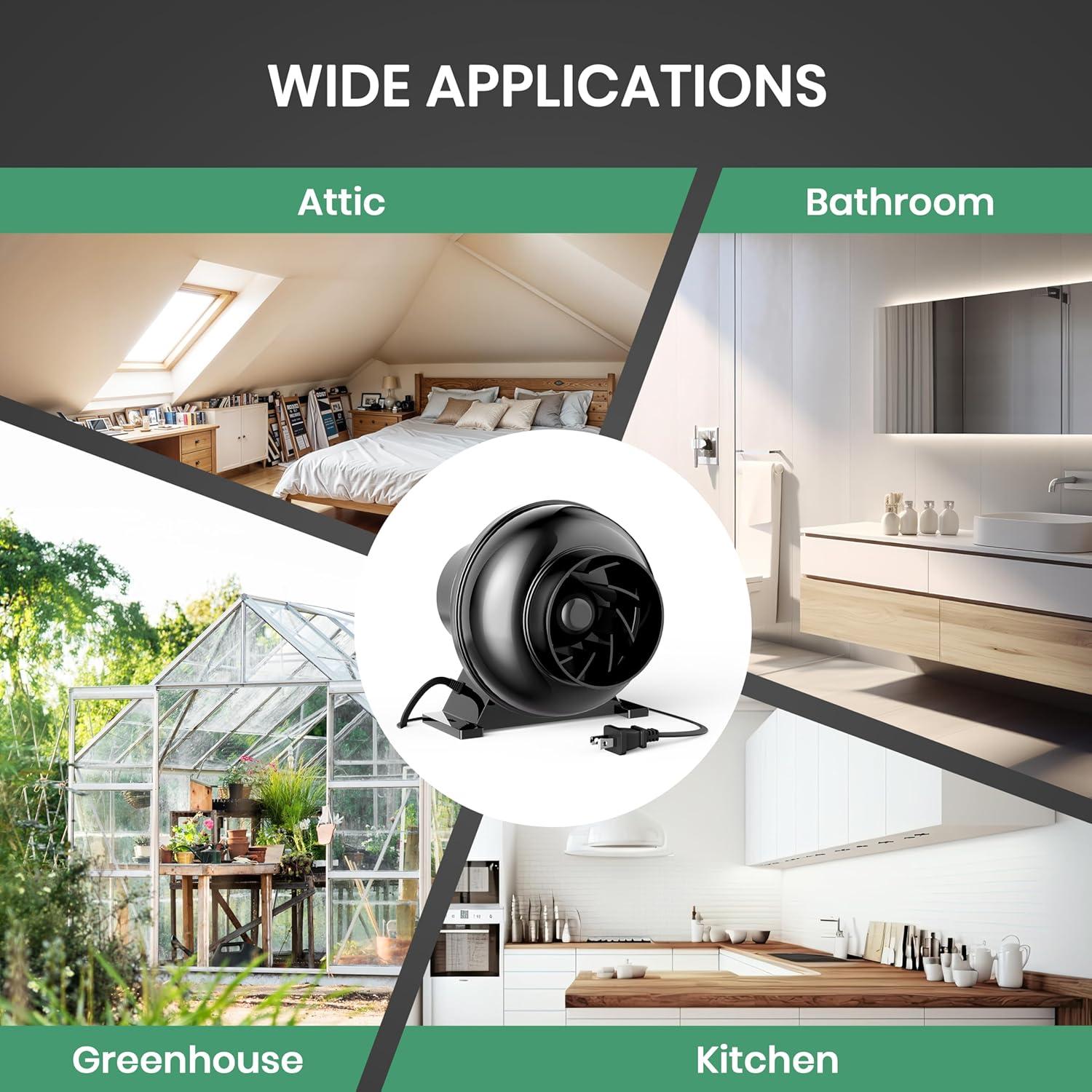 Ventilador Inline InfiniPower 4" 195 CFM con Controlador