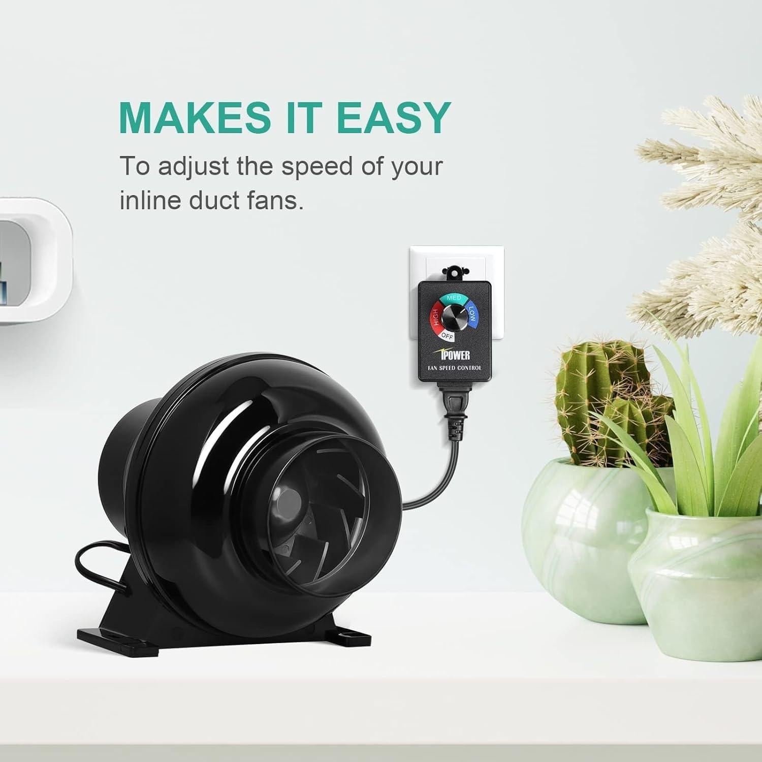 Ventilador Inline InfiniPower 4" 195 CFM con Controlador