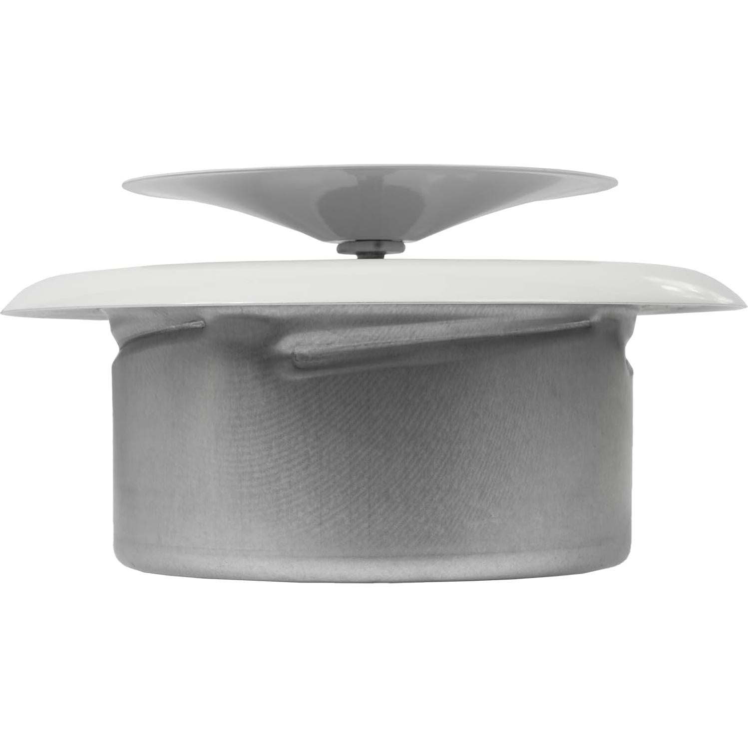 Repa Market ø4" Inch White Steel Air Supply Diffuser - Adjustable Valve for Optimal Airflow - Quiet Air Intake - Exhaust Ventilation - Round Ducting Terminations - Curved Opening - Classic Design