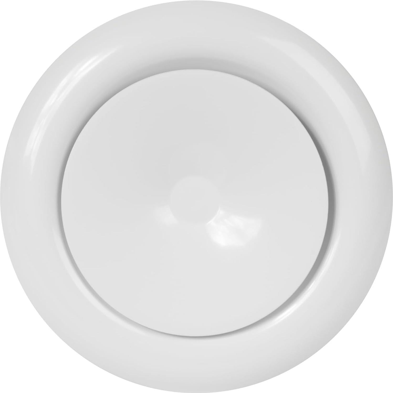 Repa Market ø4" Inch White Steel Air Supply Diffuser - Adjustable Valve for Optimal Airflow - Quiet Air Intake - Exhaust Ventilation - Round Ducting Terminations - Curved Opening - Classic Design