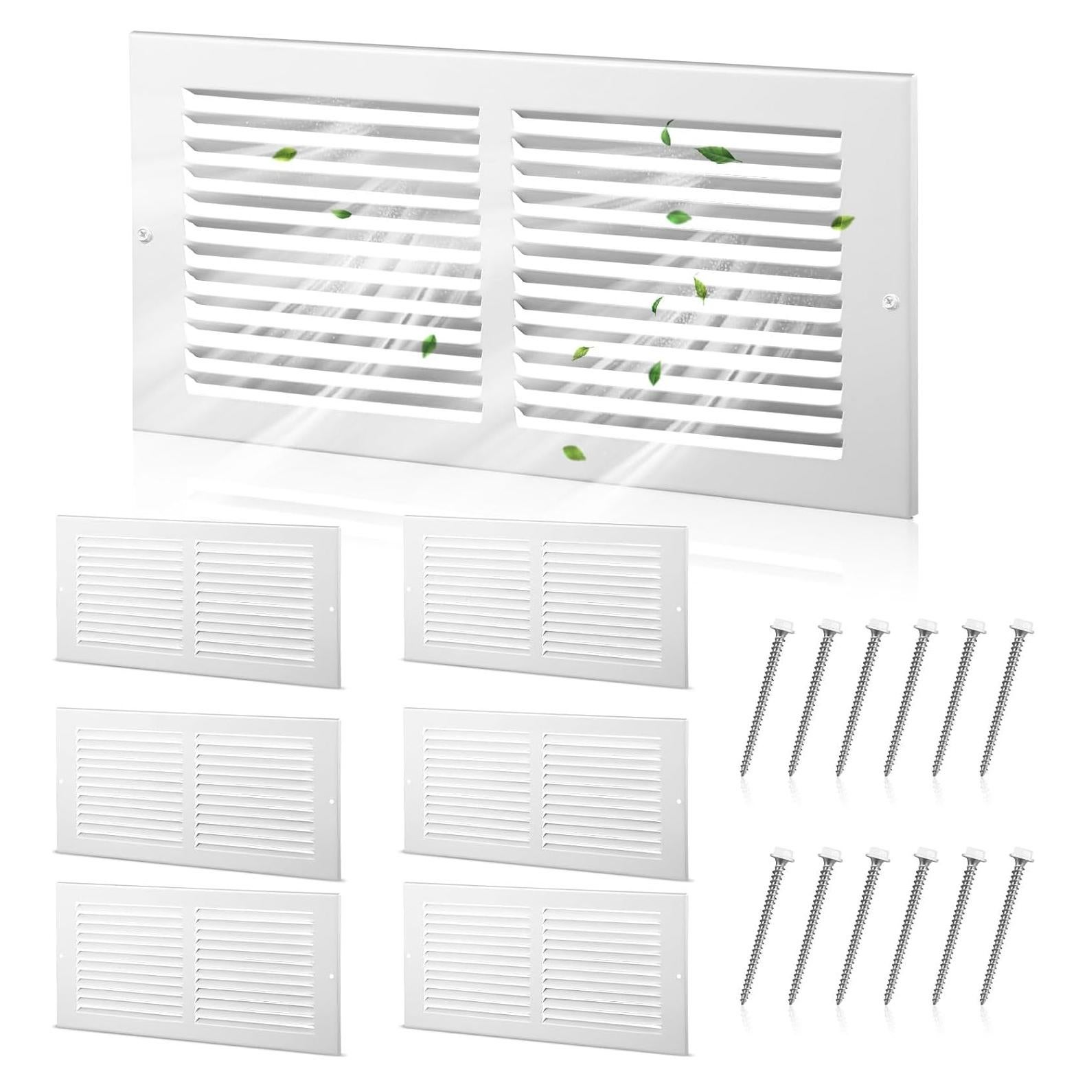 Cubiertas de Ventilación Pelopy 6 Pcs Metal Blanco 35.6x15.2 cm