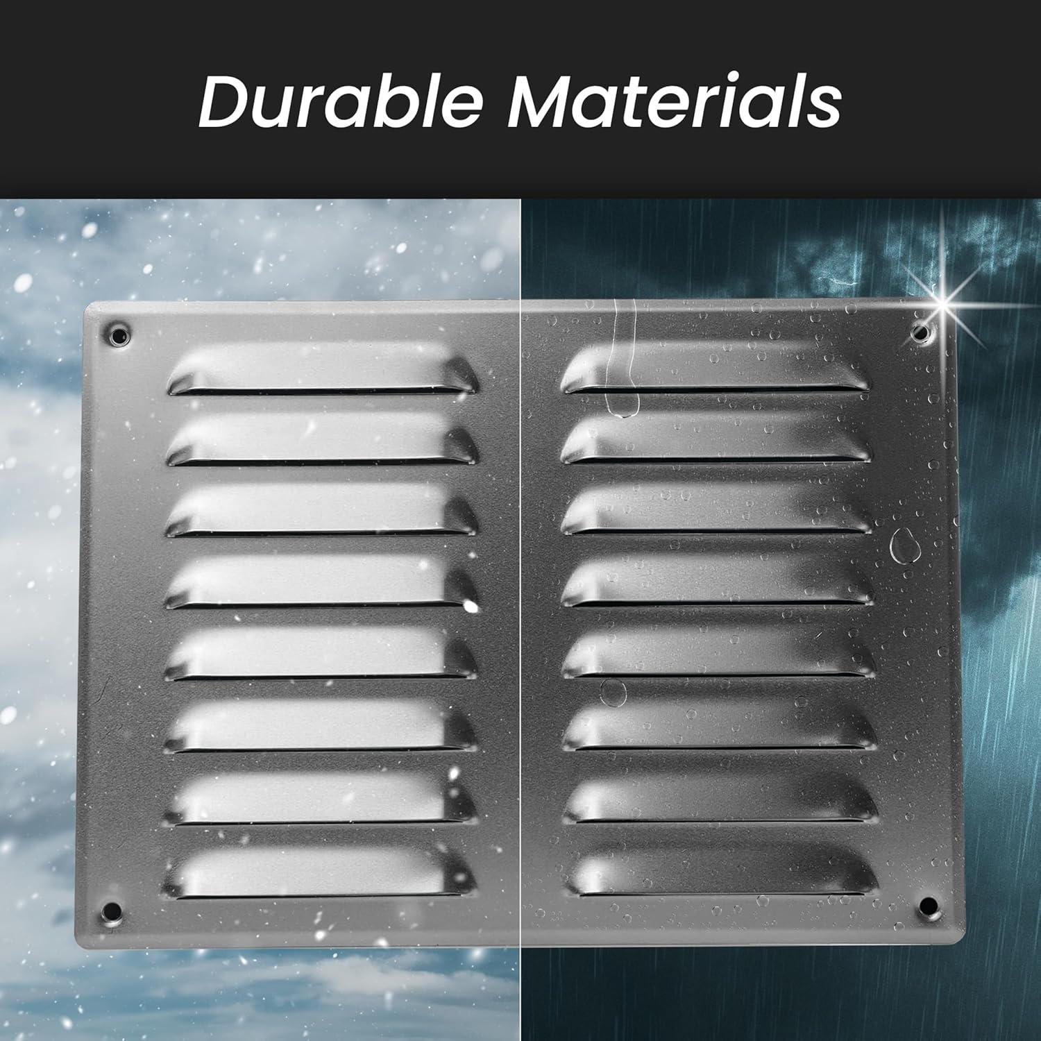 Repa Market 10" x 4" Inch (Outer Dimensions) Black Air Vent Cover - Steel Return Air Grilles - for Ceiling and Sidewall - HVAC - with Protection Screen (10.24" x 4.13" Inch)