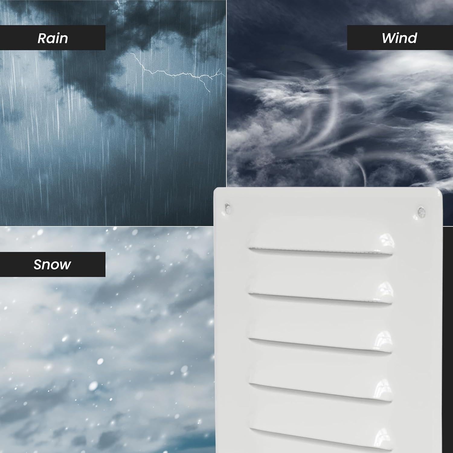 Repa Market 10" x 4" Inch (Outer Dimensions) Black Air Vent Cover - Steel Return Air Grilles - for Ceiling and Sidewall - HVAC - with Protection Screen (10.24" x 4.13" Inch)