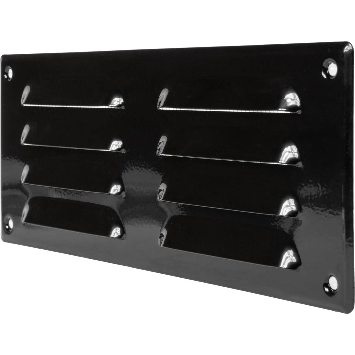 Repa Market 10" x 4" Inch (Outer Dimensions) Black Air Vent Cover - Steel Return Air Grilles - for Ceiling and Sidewall - HVAC - with Protection Screen (10.24" x 4.13" Inch)