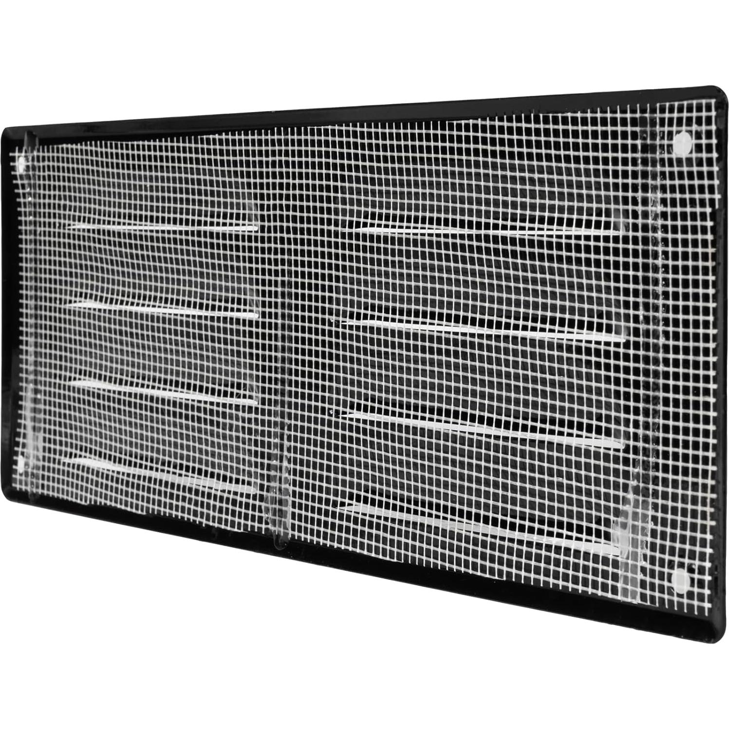 Repa Market 10" x 4" Inch (Outer Dimensions) Black Air Vent Cover - Steel Return Air Grilles - for Ceiling and Sidewall - HVAC - with Protection Screen (10.24" x 4.13" Inch)