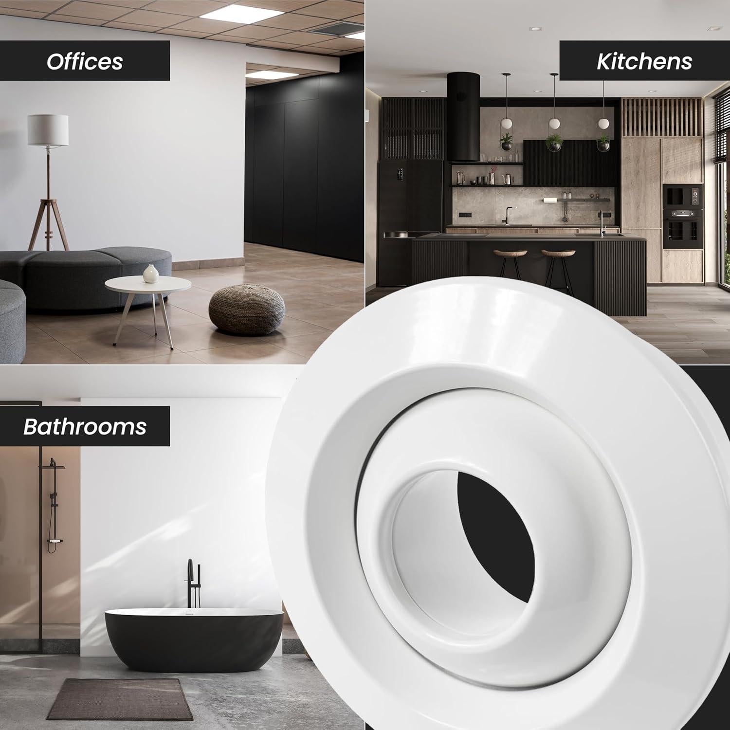 Difusor de Aire Redondo Repa Market 10 cm Ajustable Blanco