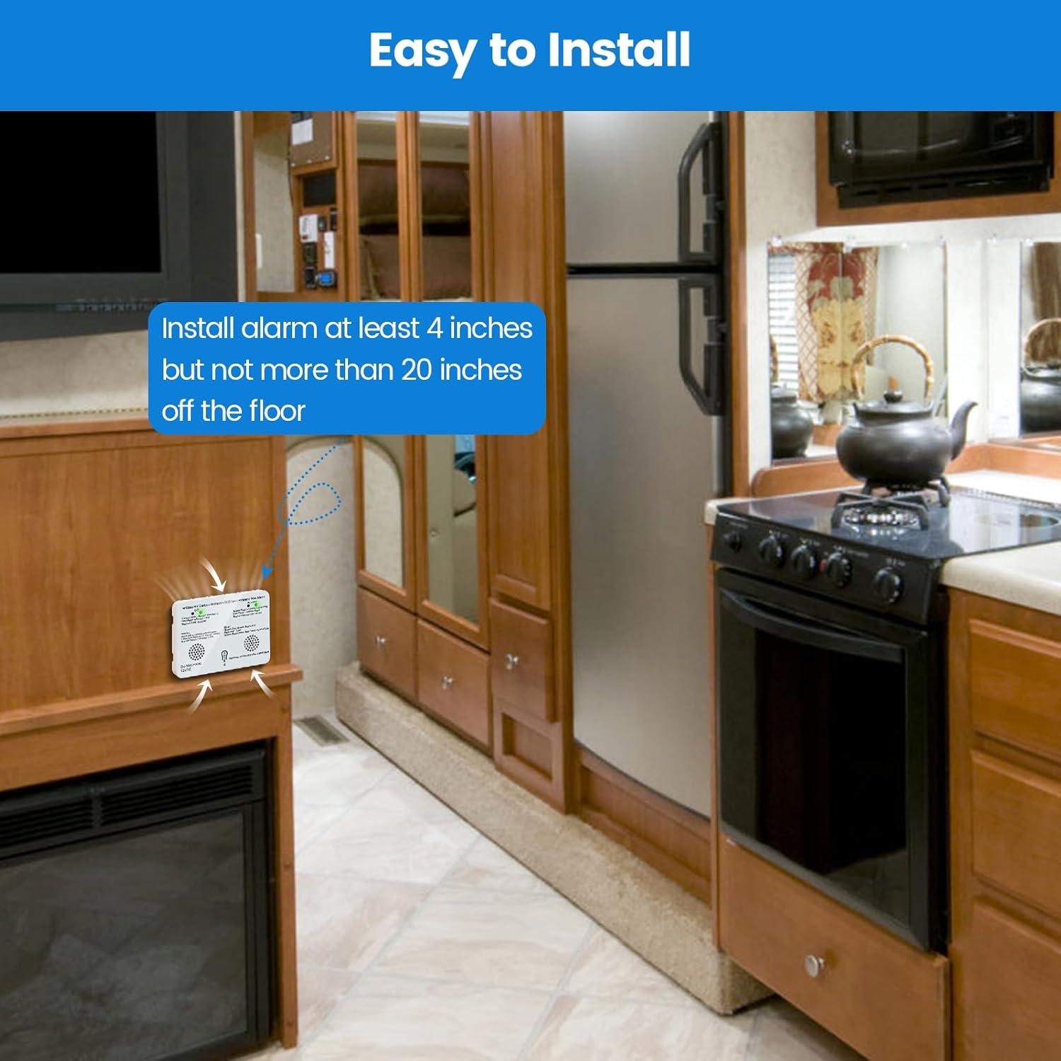 Alarma Dual de Monóxido de Carbono y Gas Propano Briidea 12V