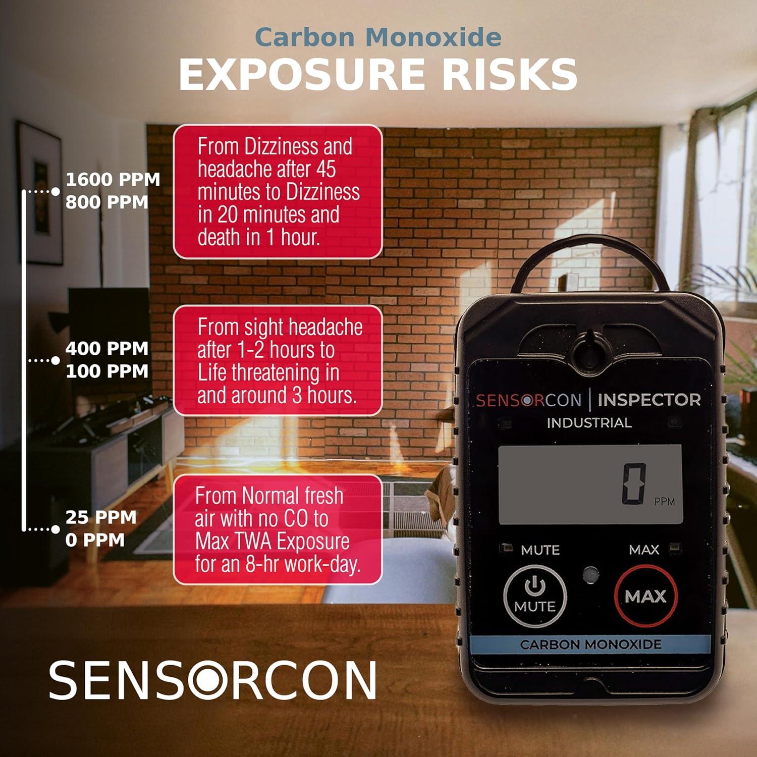 Detector de Monóxido de Carbono Portátil Sensorcon INS2-CO-01