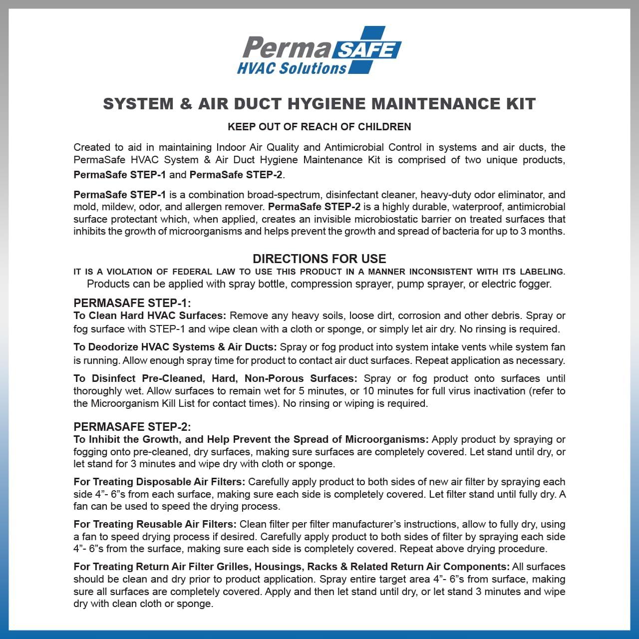 Kit de Mantenimiento HVAC PermaSafe - Higiene y Calidad de Aire