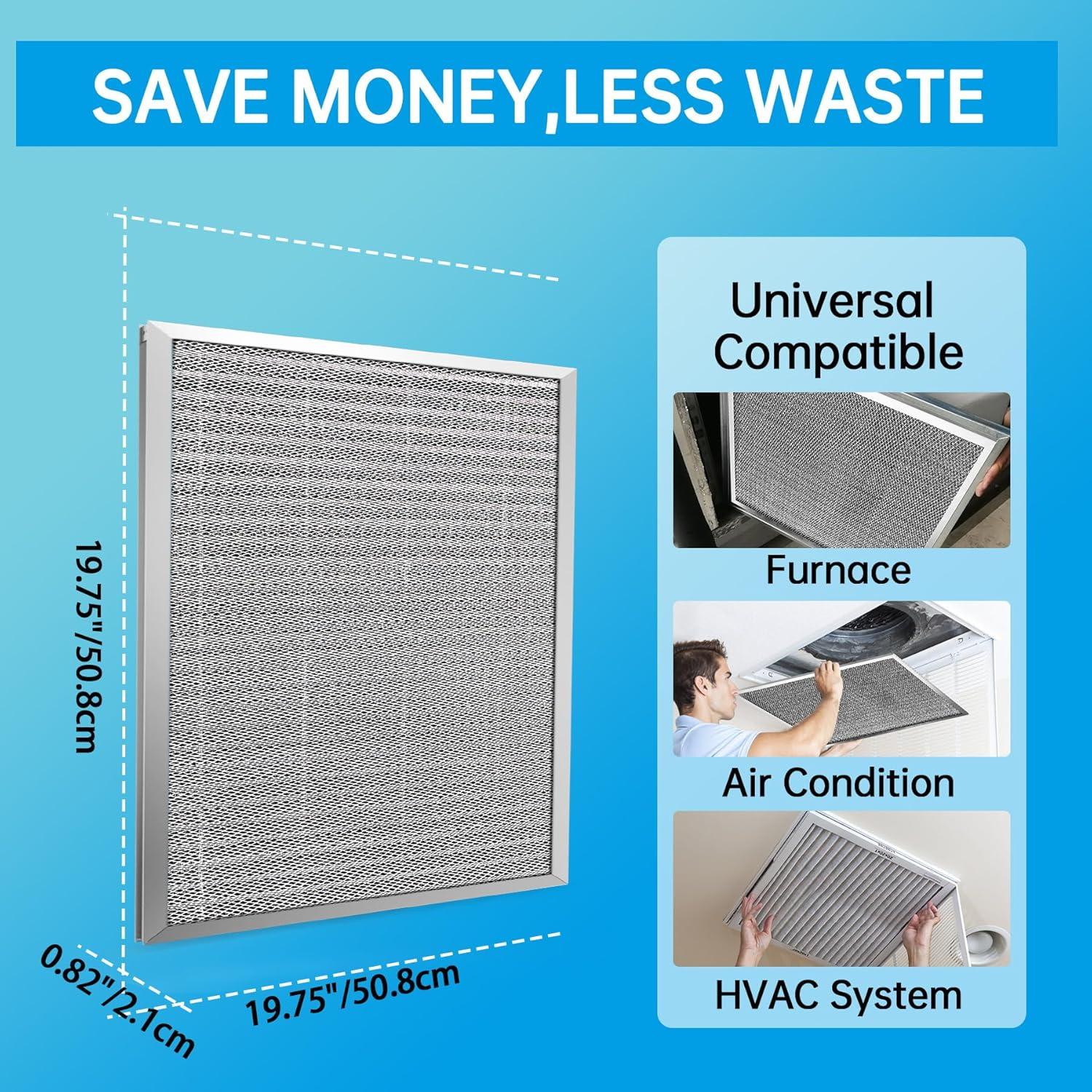 Filtro de Aire Reutilizable UBeesize 50.8x50.8 cm MERV 8