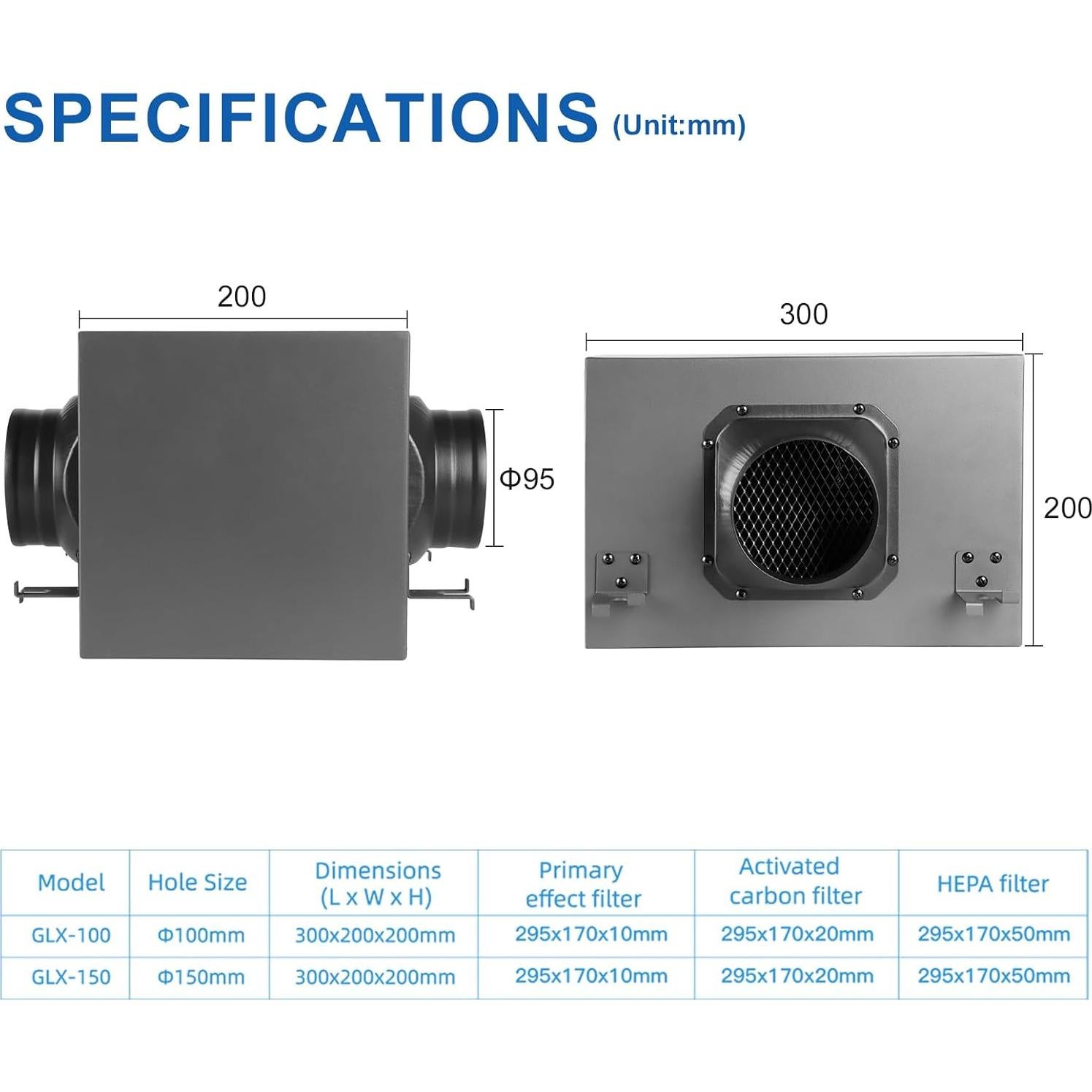 Caja de Filtro de Aire Weiworld GLX-150 3 Capas 150mm