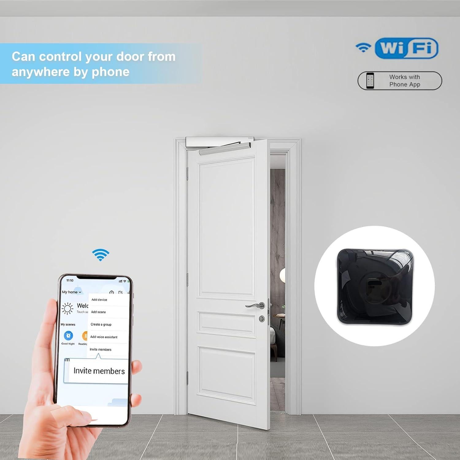 Abridor de Puerta Automático WiFi Olideauto 240V Control Remoto