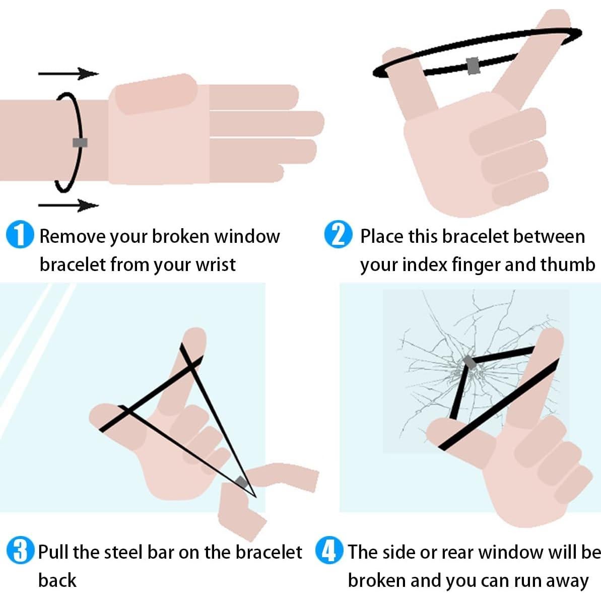 Pulsera Rompeventanas BESULEN para Coche - 2 PCS, Seguridad