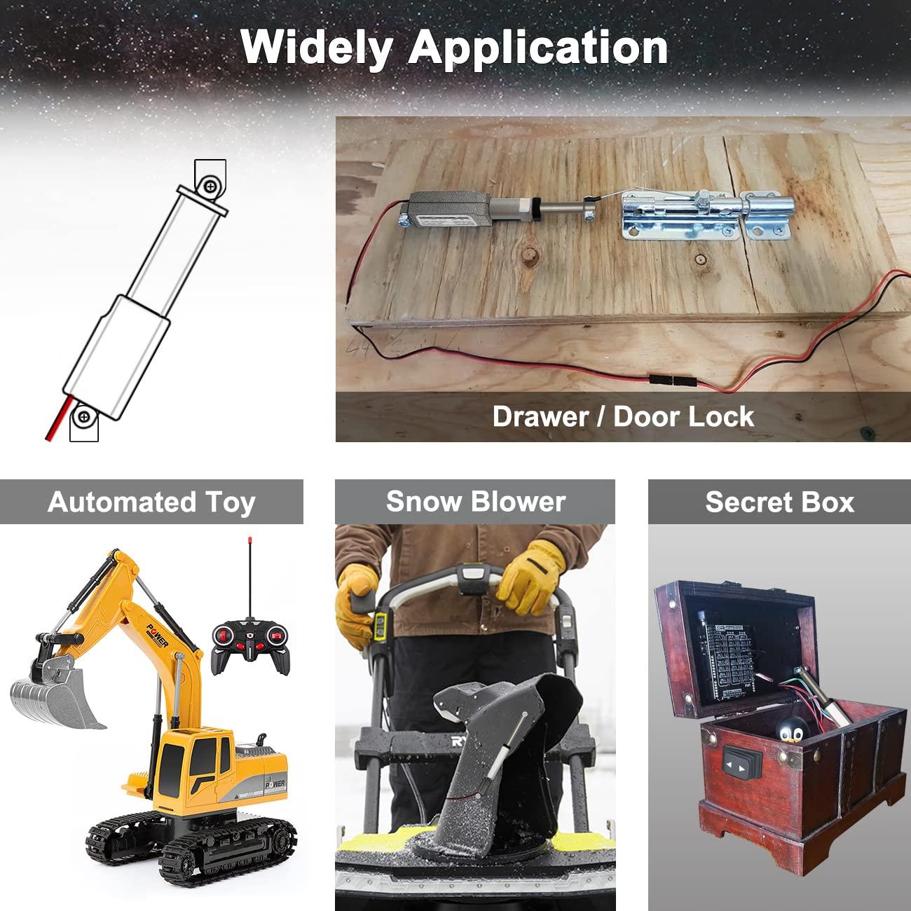 Actuador Lineal Micro UYGALAXY 12V 188N 100mm con Interruptor