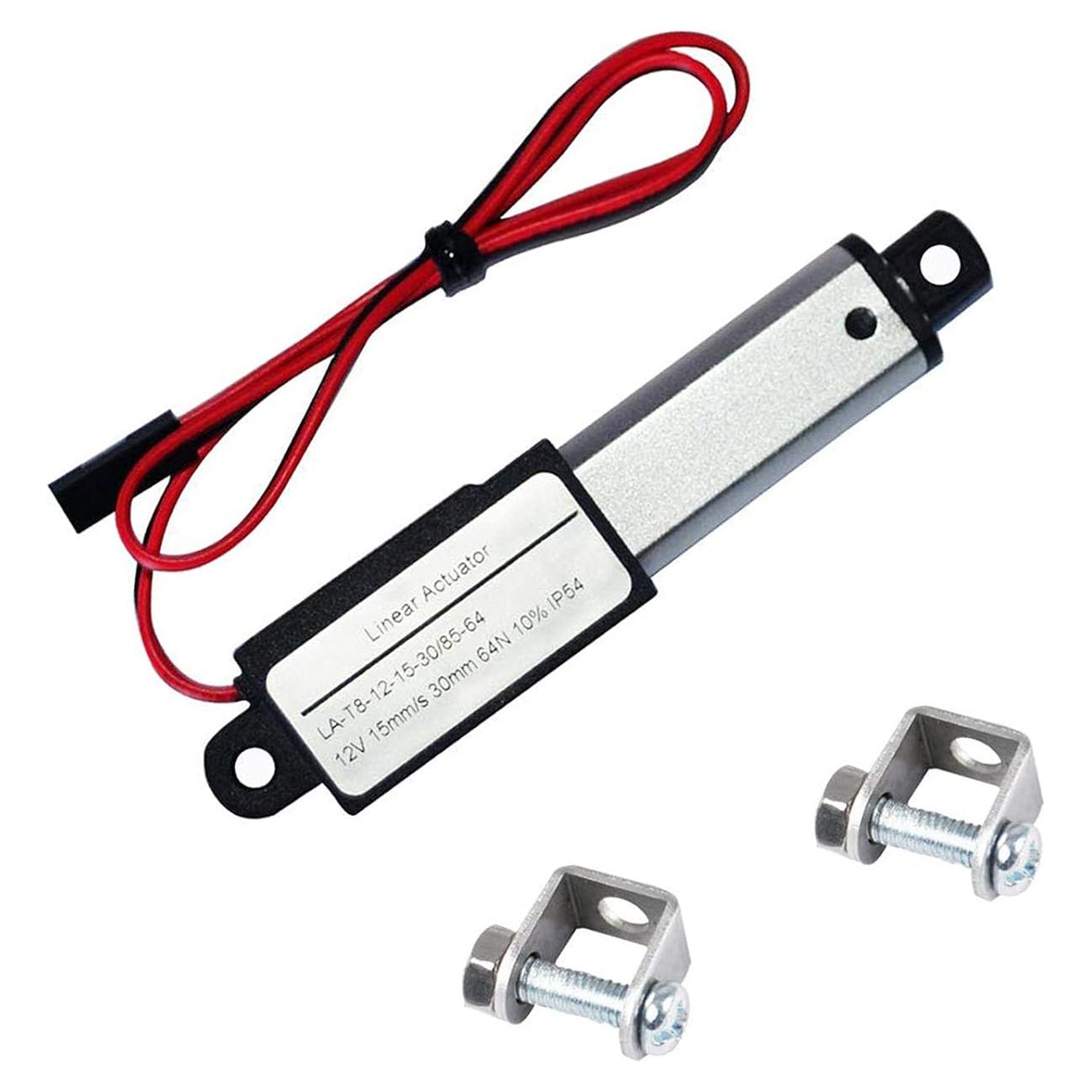 Actuador Lineal Micro Eléctrico 12V 3.05 cm 64N Impermeable