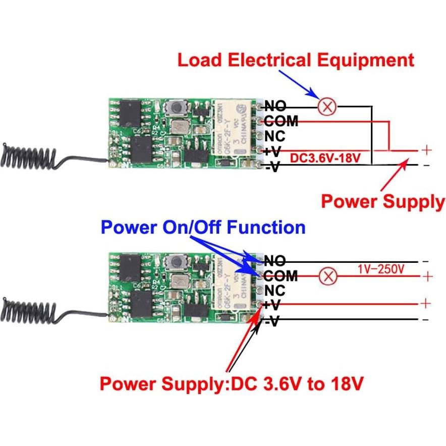 Control Remoto Inalámbrico Qiulaofu 433MHz 12V Interruptor