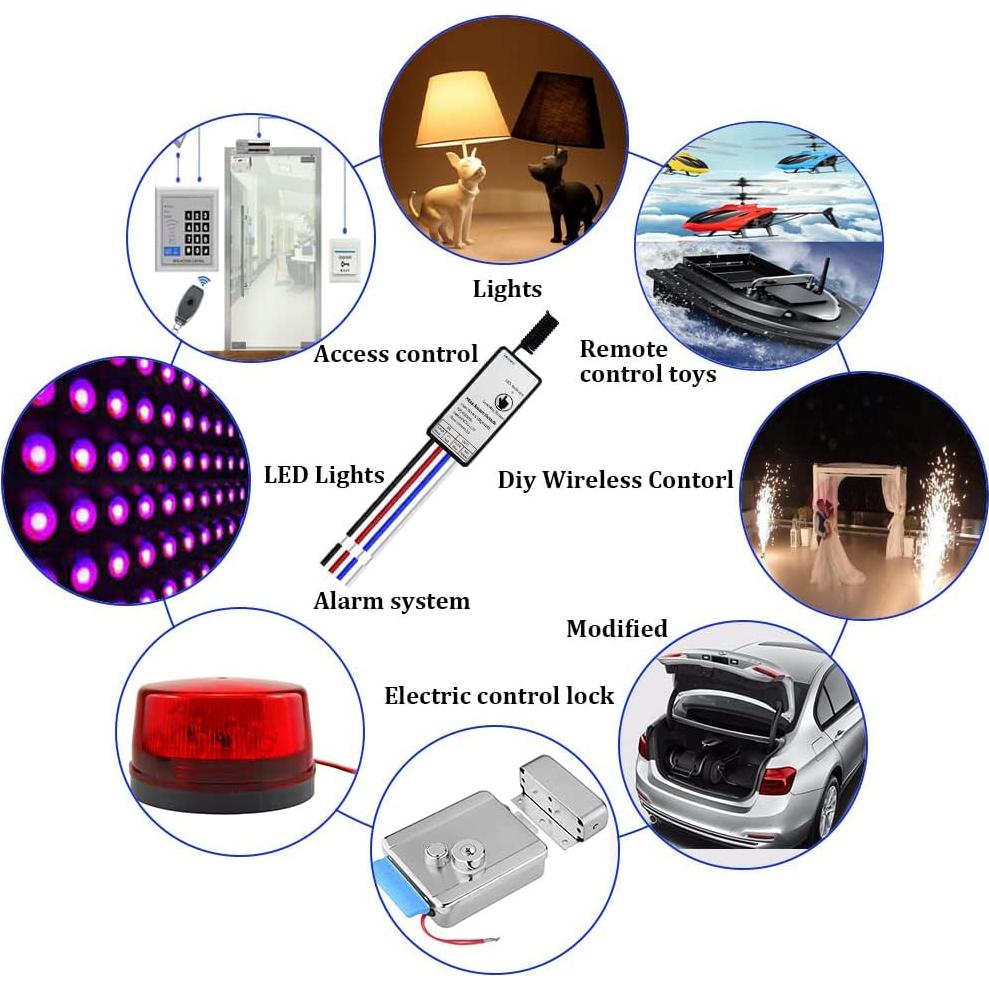Control Remoto Inalámbrico Qiulaofu 433MHz 12V Interruptor