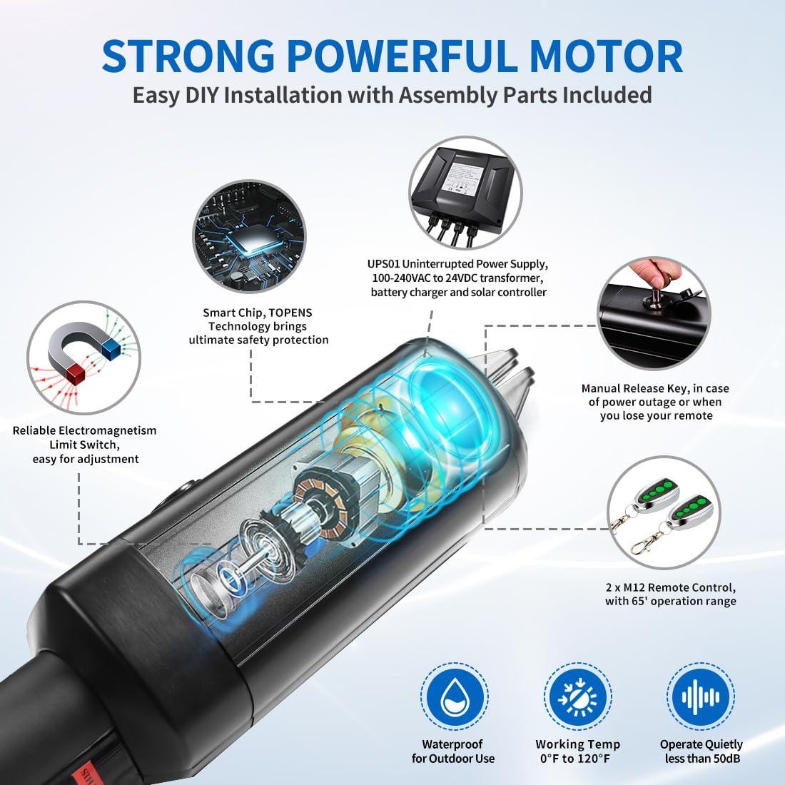 Abridor de Puerta de Swing Único TOPENS A5131 24V 50W