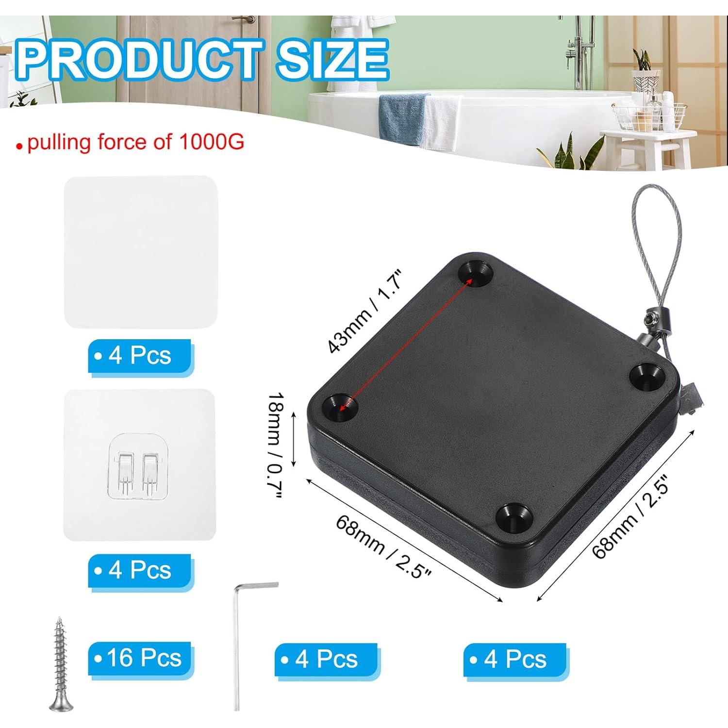 Cierre Automático de Puerta Deslizante PATIKIL 1000g Negro 4Pcs