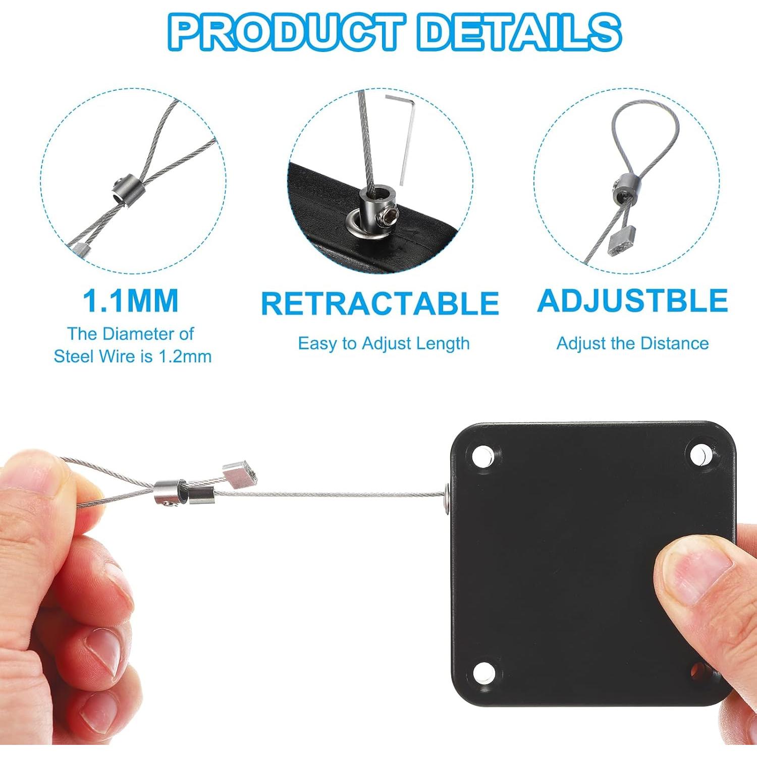 Cierre Automático de Puerta Deslizante PATIKIL 1000g Negro 4Pcs