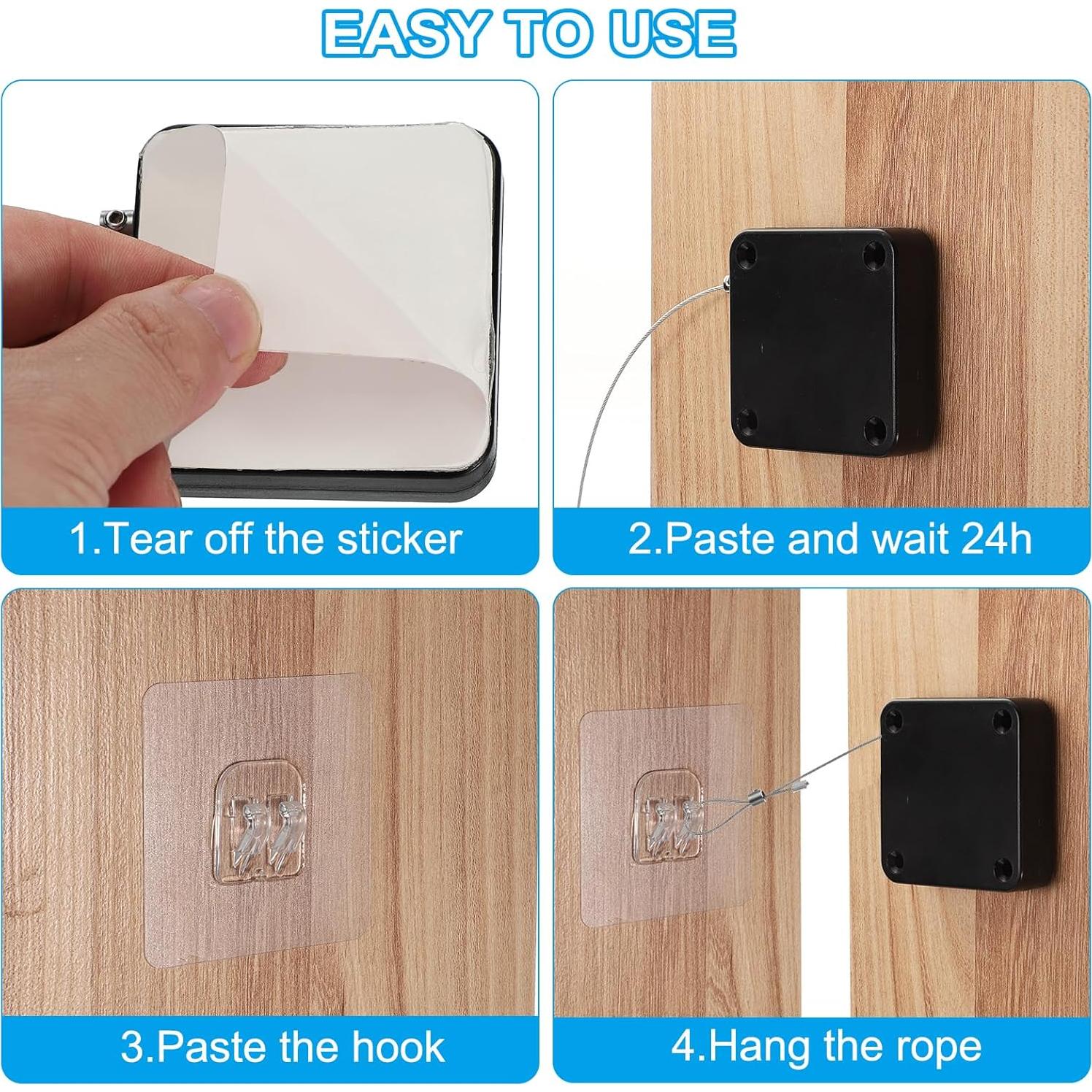 Cierre Automático de Puerta Deslizante PATIKIL 1000g Negro 4Pcs