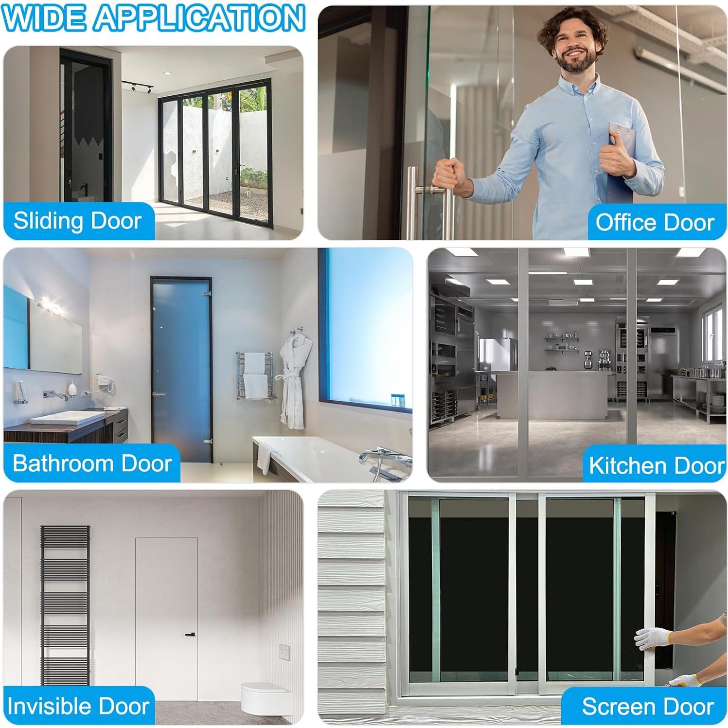 Cierre Automático de Puerta Deslizante PATIKIL 1000g Negro 4Pcs