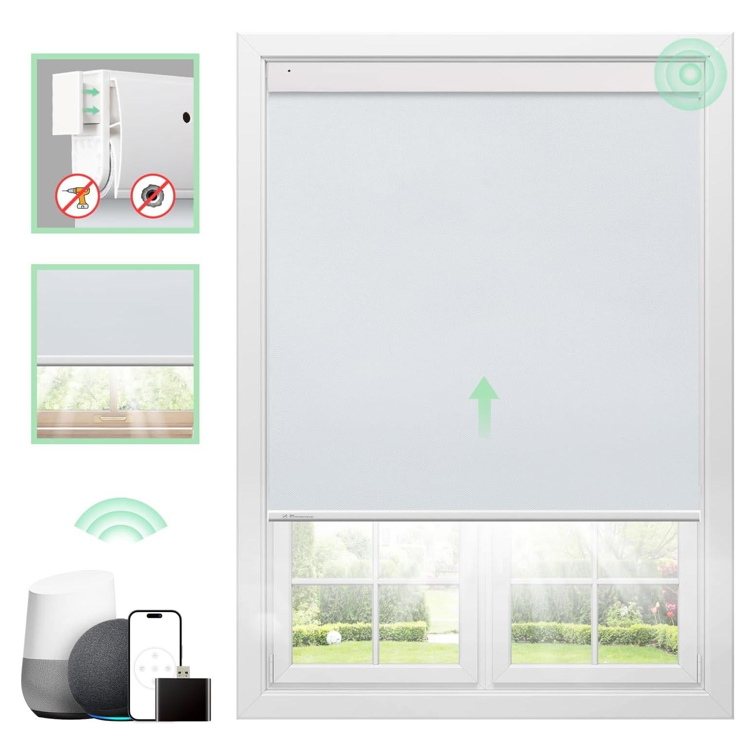 Persianas enrollables motorizadas DONGFXK 58x183 cm blackout