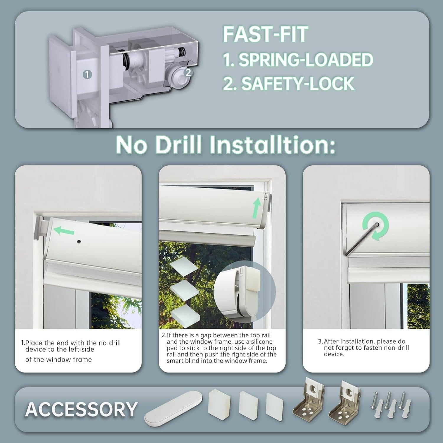 Persianas enrollables motorizadas DONGFXK 58x183 cm blackout
