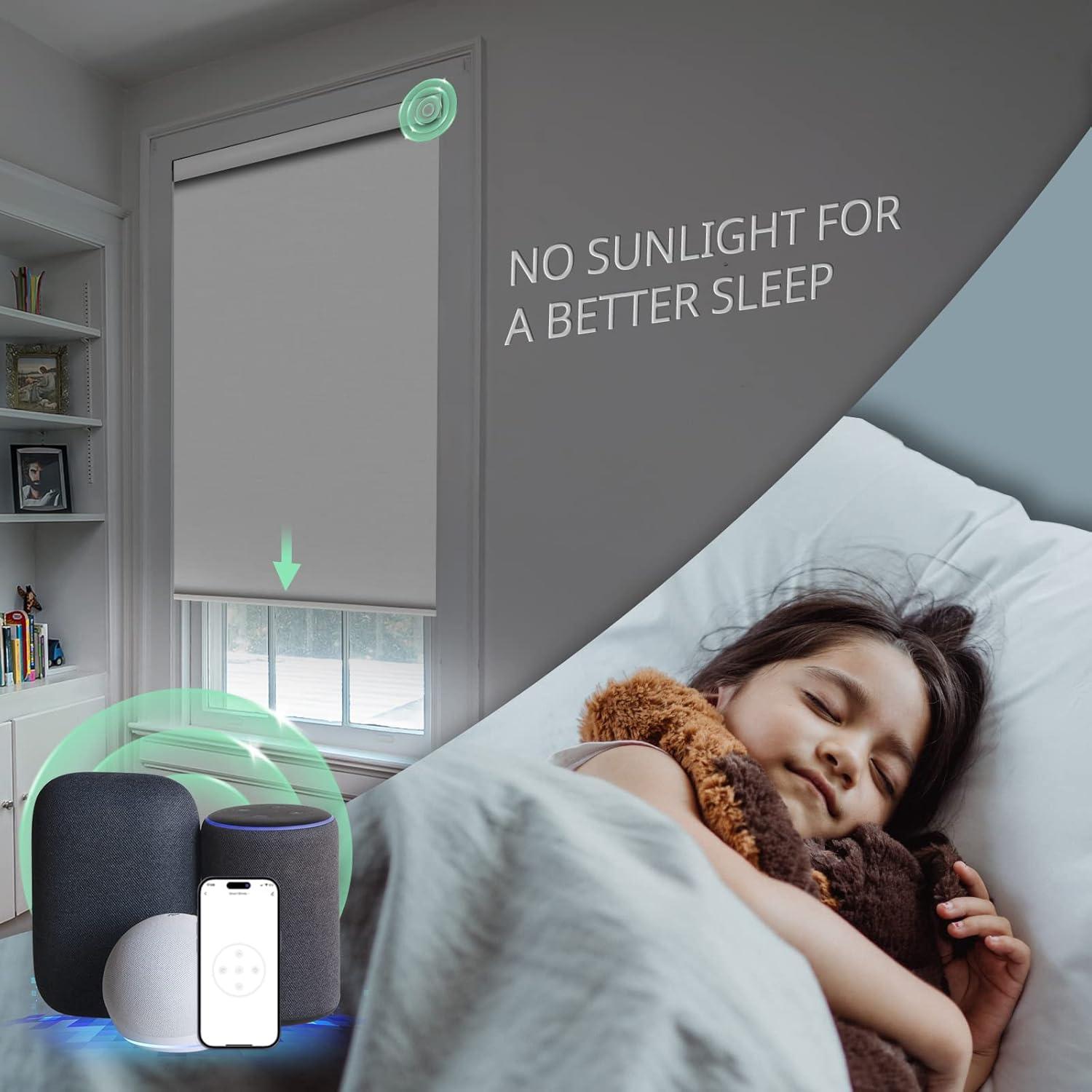 Persianas enrollables motorizadas DONGFXK 58x183 cm blackout