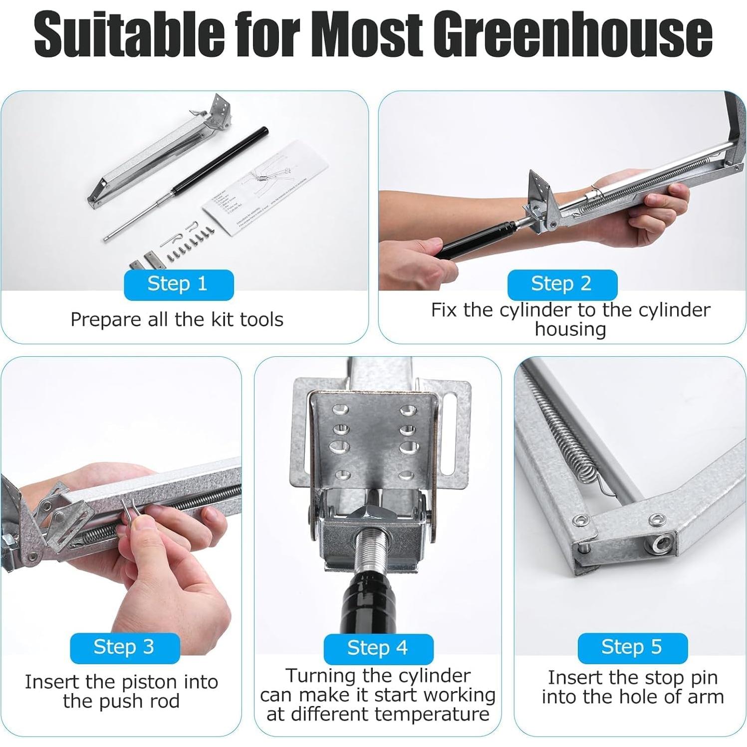 Abridor Automático de Ventanas AYNEFY 2 Pcs Aluminio 45 cm