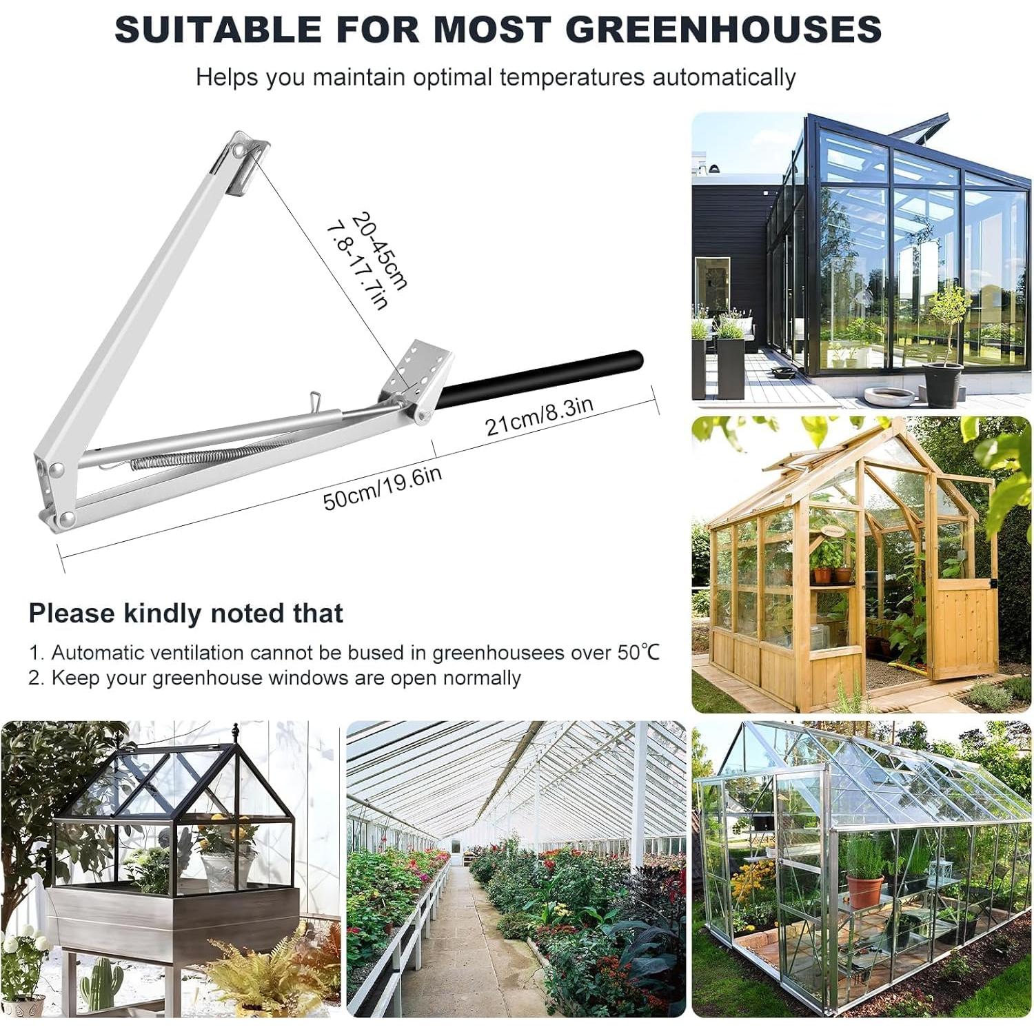 Abridor Automático de Ventanas AYNEFY 2 Pcs Aluminio 45 cm