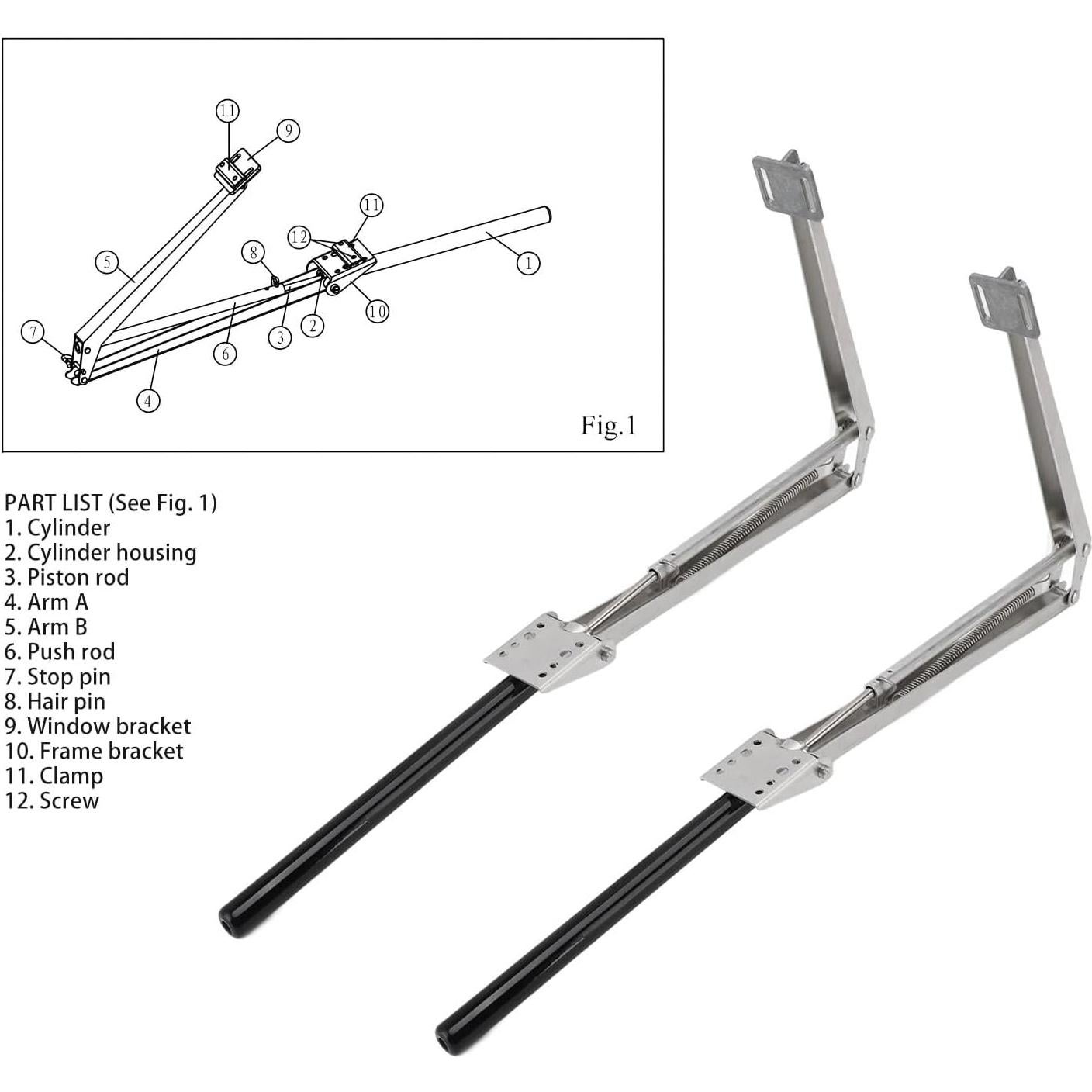 Abridor Automático de Ventanas AYNEFY 2 Pcs Aluminio 45 cm