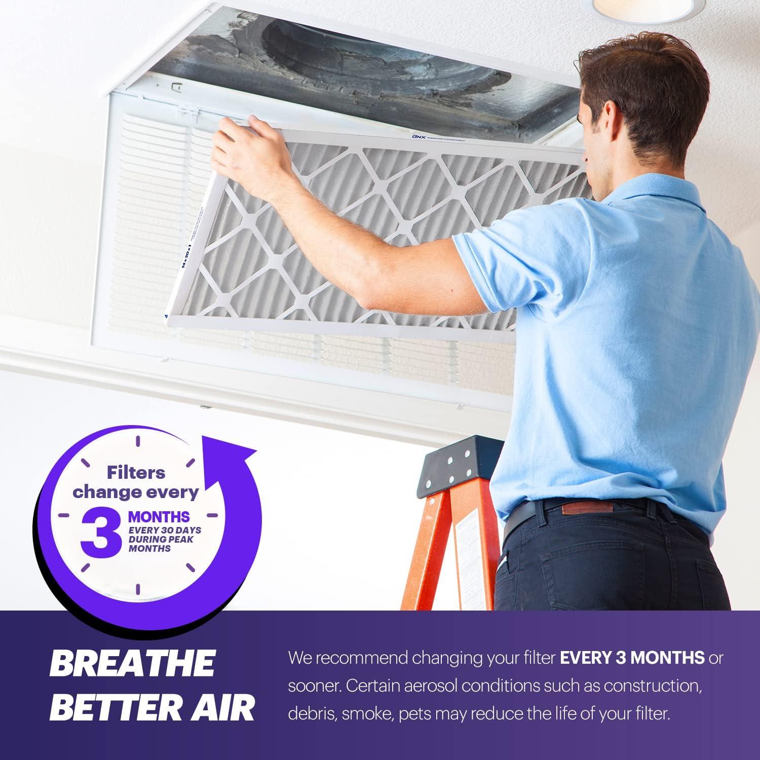 Filtro de Aire BNX MERV 8 20x25x1 (Paquete de 12) HVAC