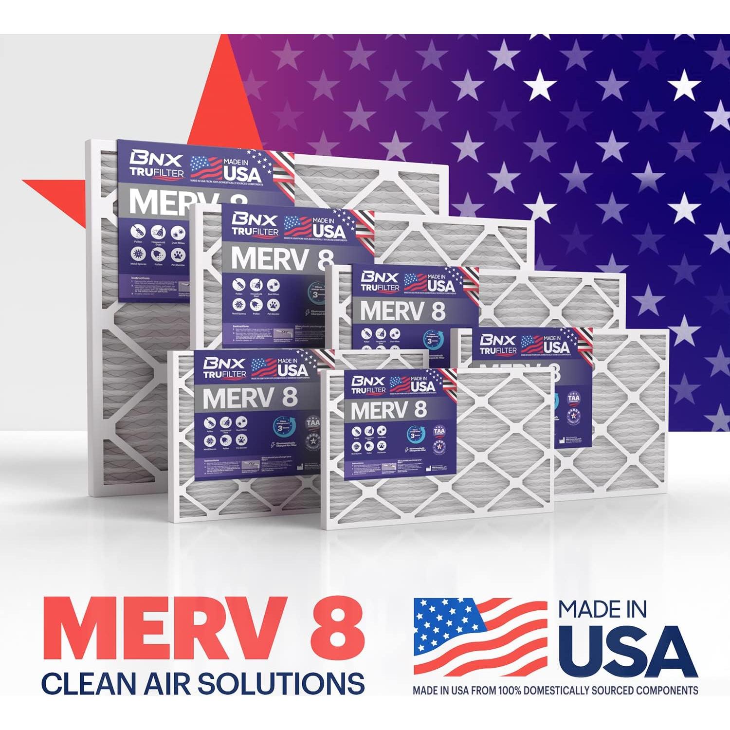 Filtro de Aire BNX MERV 8 20x25x1 (Paquete de 12) HVAC