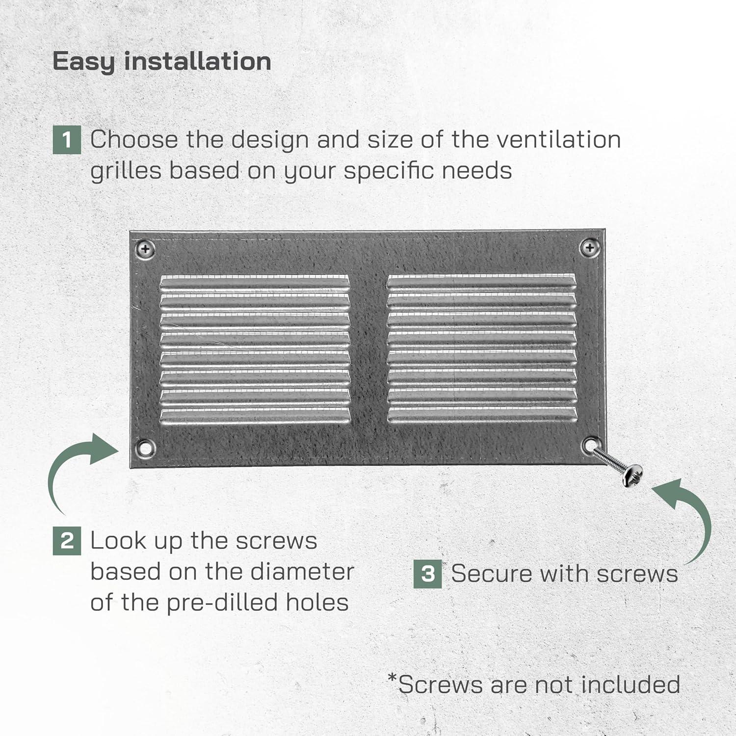 Cubierta de Ducto de Ventilación 20.1x9.9cm Galvanizada HVAC
