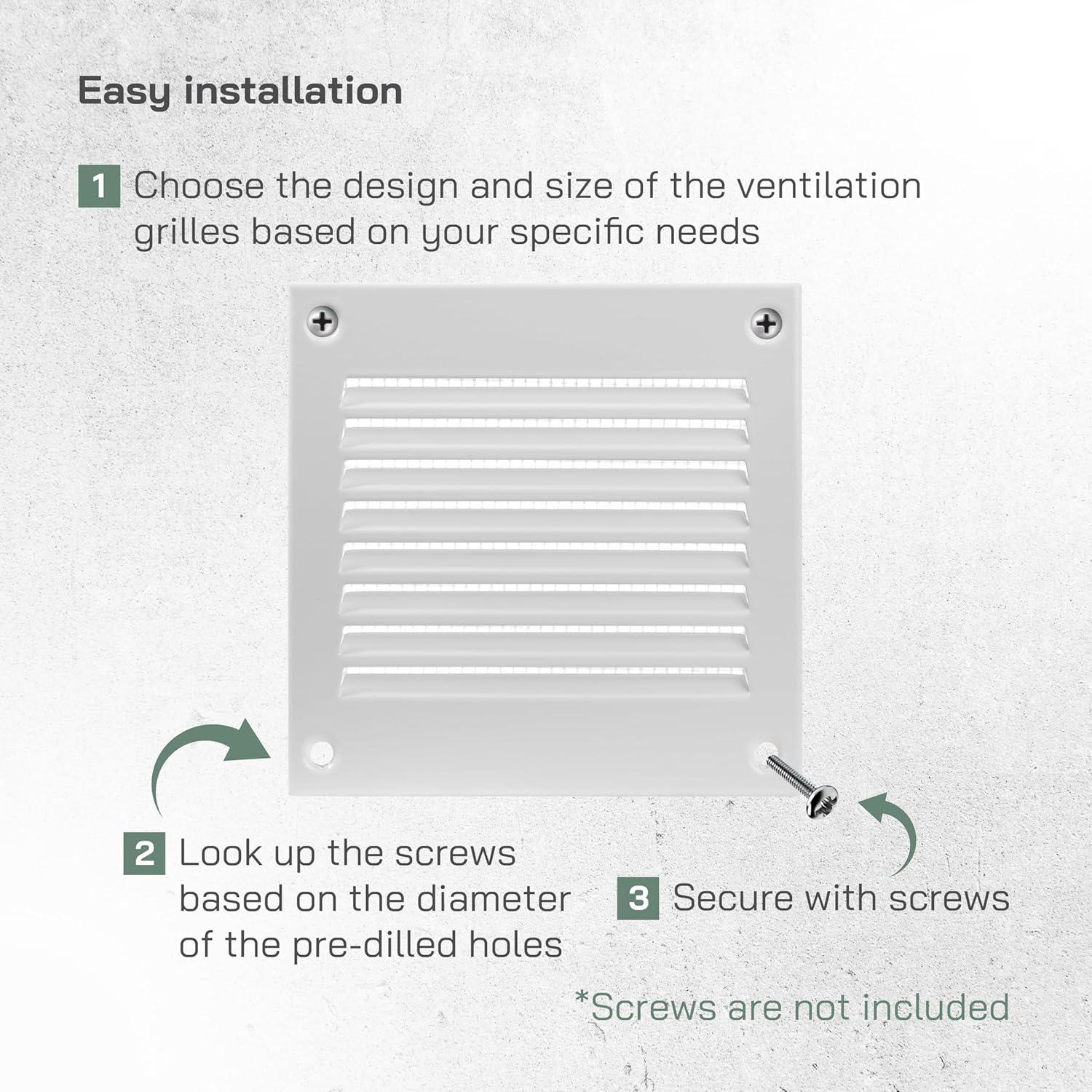 Cubierta de Ventilación Metal Blanca 100x100mm - Paquete de 2
