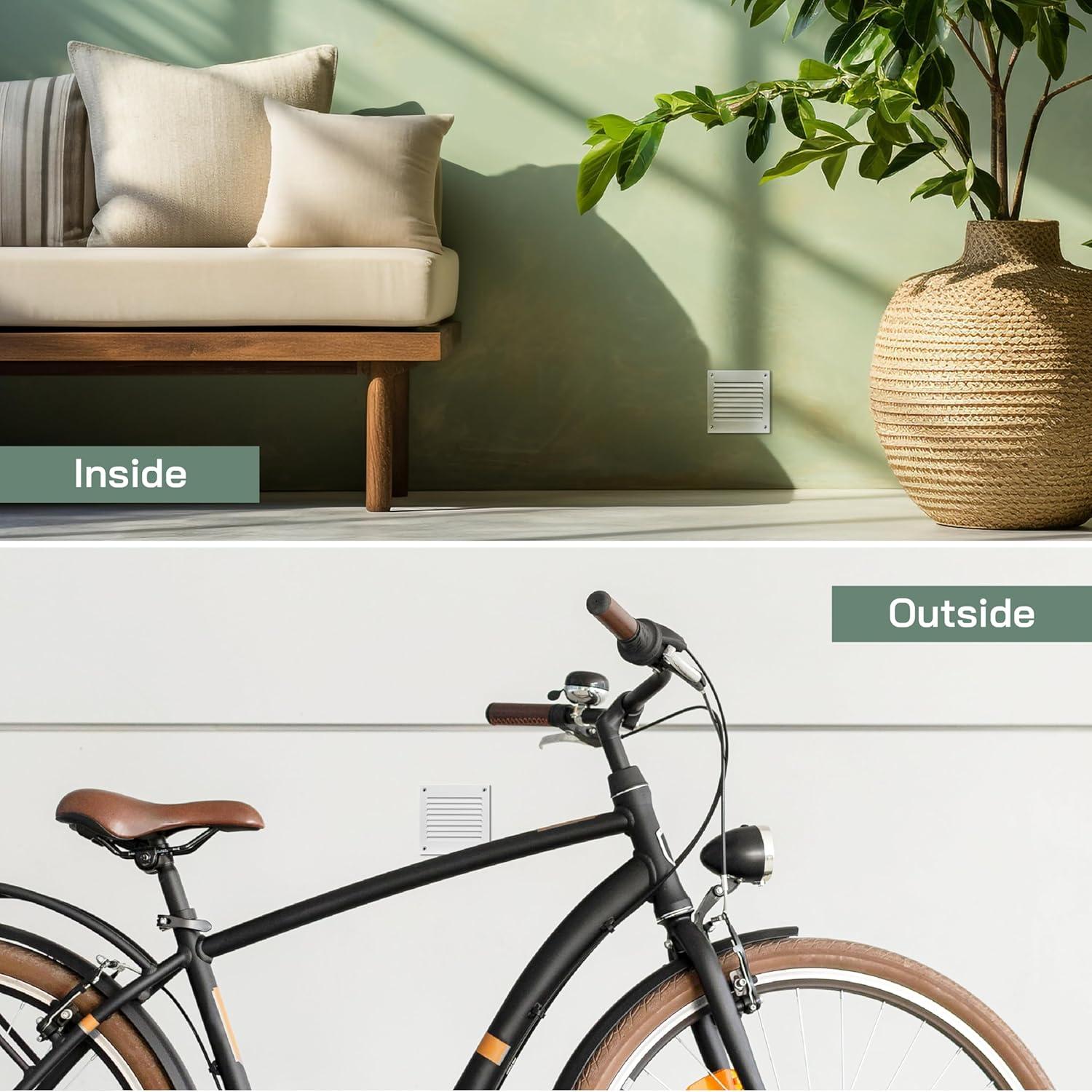 Cubierta de Ventilación Metal Blanca 100x100mm - Paquete de 2