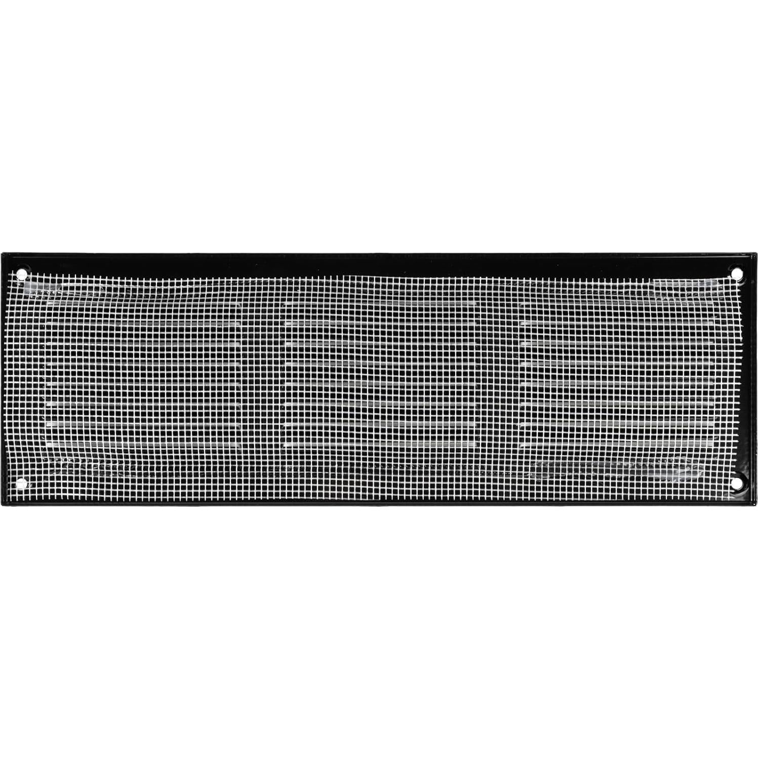 Cubierta de Ventilación de Metal 30x10 cm - Paquete de 2 - Negro